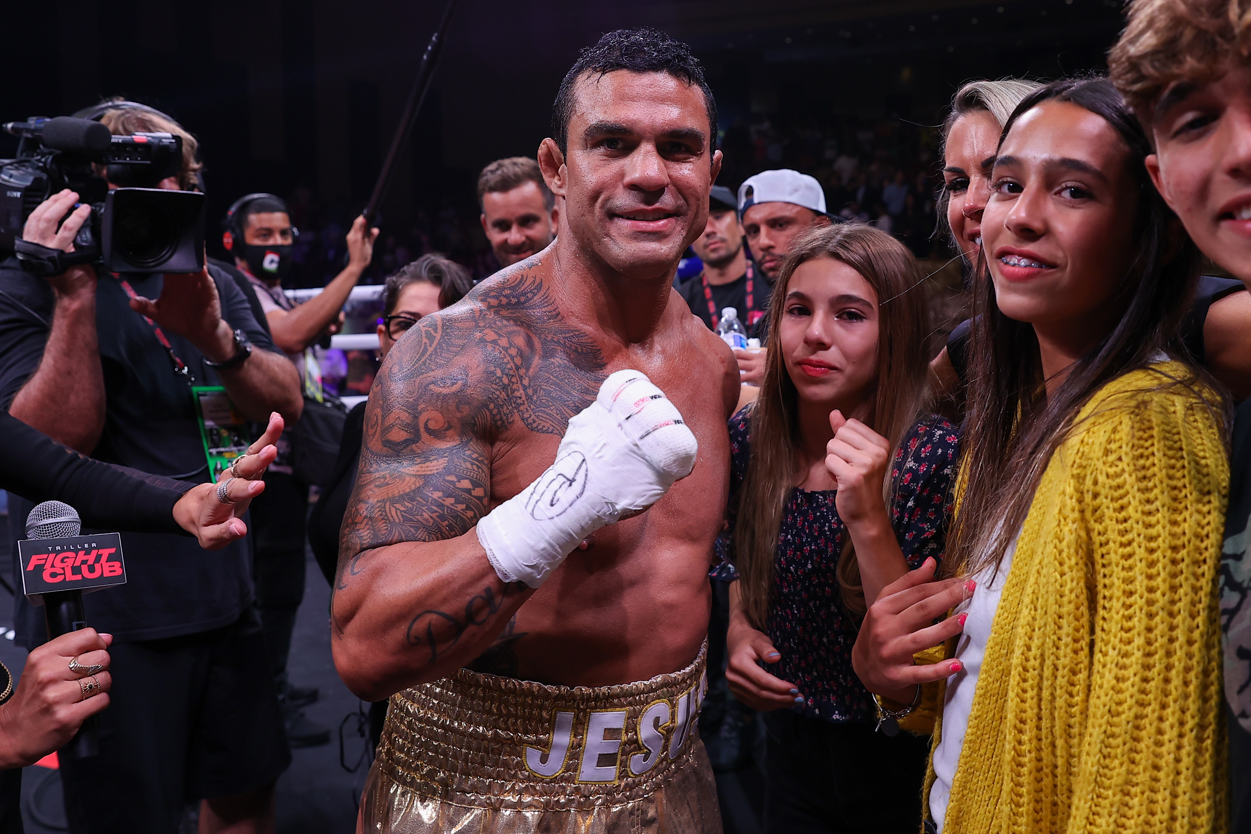 HOLLYWOOD, FLORIDA - SEPTEMBER 11: Vitor Belfort is seen as he wins the game at the Holyfield vs. Belfort boxing fight that held in Hollywood of Florida, United States on September 11, 2021. (Photo by Tayfun Coskun/Anadolu Agency via Getty Images)