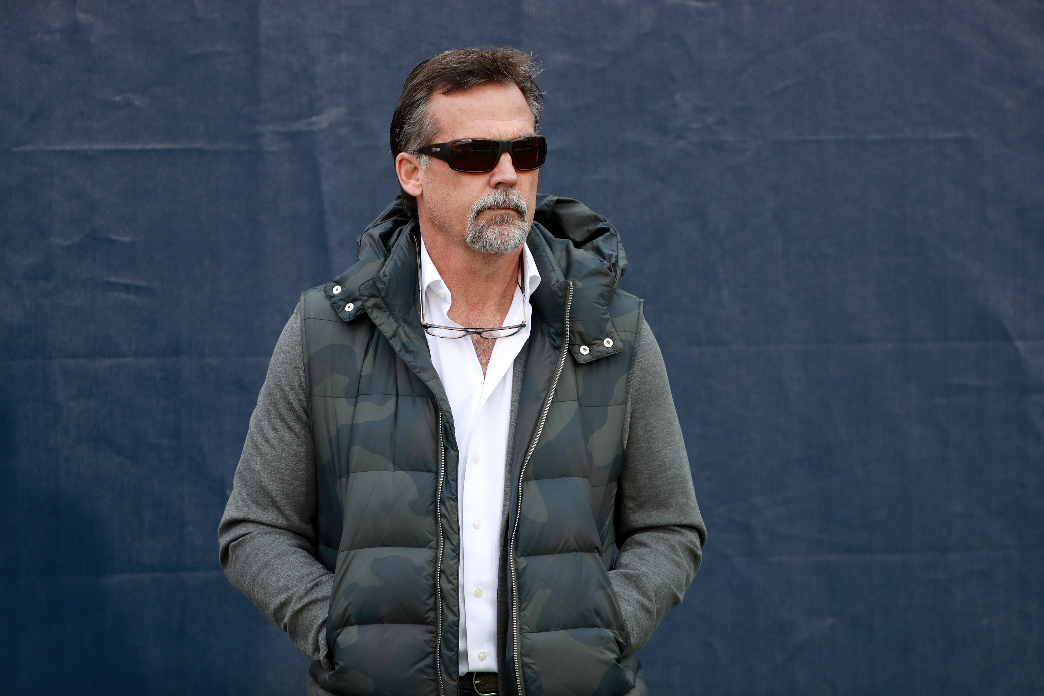 MEMPHIS, TN - MARCH 02: Jeff Fisher, former NFL Head Coach watches the action from the sideline during an Alliance of American Football game between the Memphis Express and the San Diego Fleet at Liberty Bowl Memorial Stadium on March 2, 2019 in Memphis, Tennessee. (Photo by Joe Murphy/AAF/Getty Images)"n