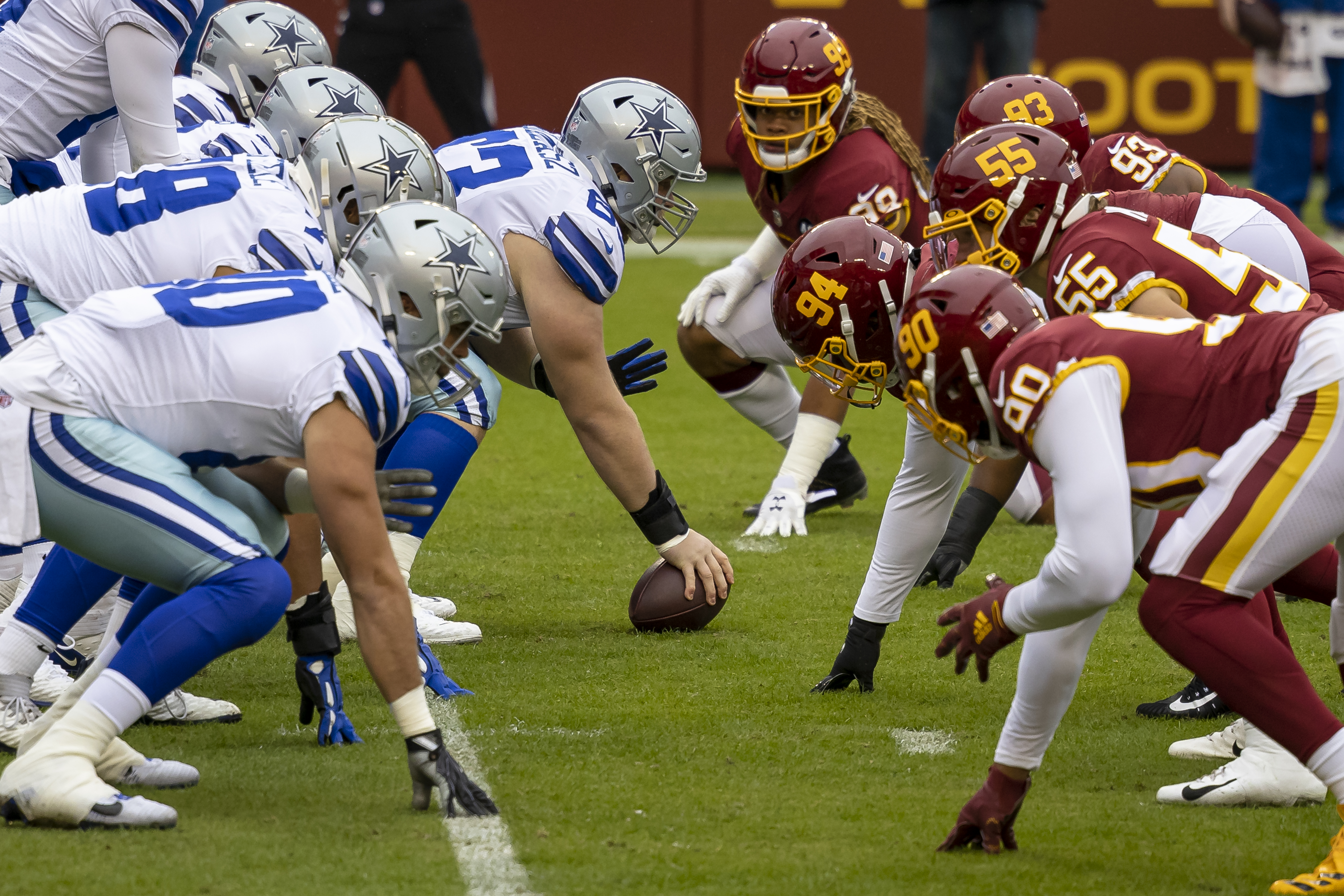 The Dallas Cowboys brought their own benches to Washington for