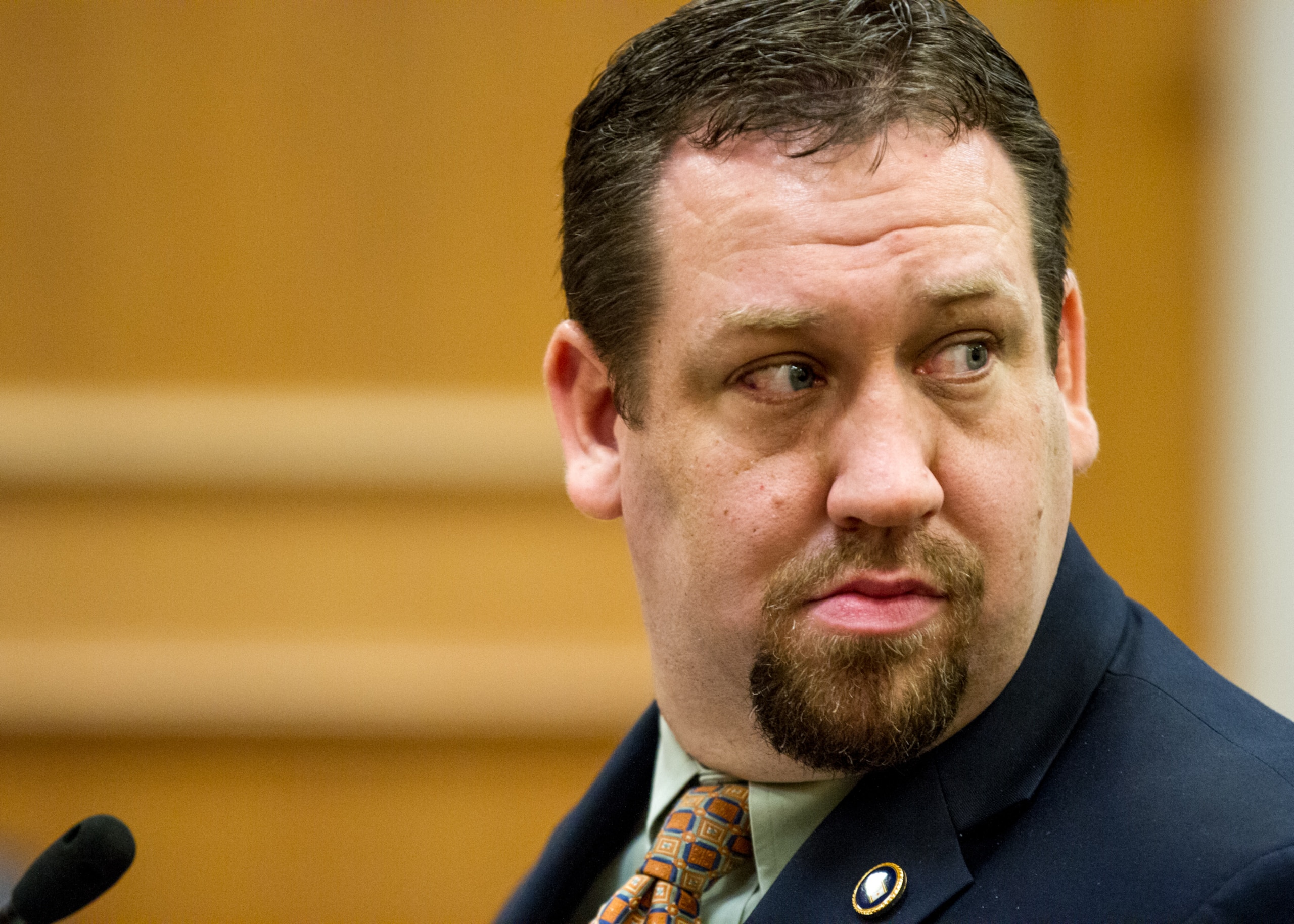 Republican Rep. Jeremy Faison of Cosby looks toward the audience during a discussion of his bill to allow people with handgun carry permits to store firearms in their vehicles no matter where they are parked during a House Civil Justice Committee meeting in Nashville, Tenn., on Wednesday, Feb. 20, 2013. The panel later voted to advance the measure to a full floor vote. (AP Photo/Erik Schelzig) Republican Rep. Jeremy Faison of Cosby looks toward the audience during a discussion of his bill to allow people with handgun carry permits to store firearms in their vehicles no matter where they are parked during a House Civil Justice Committee meeting in Nashville, Tenn., on Wednesday, Feb. 20, 2013. The panel later voted to advance the measure to a full floor vote. (AP Photo/Erik Schelzig)