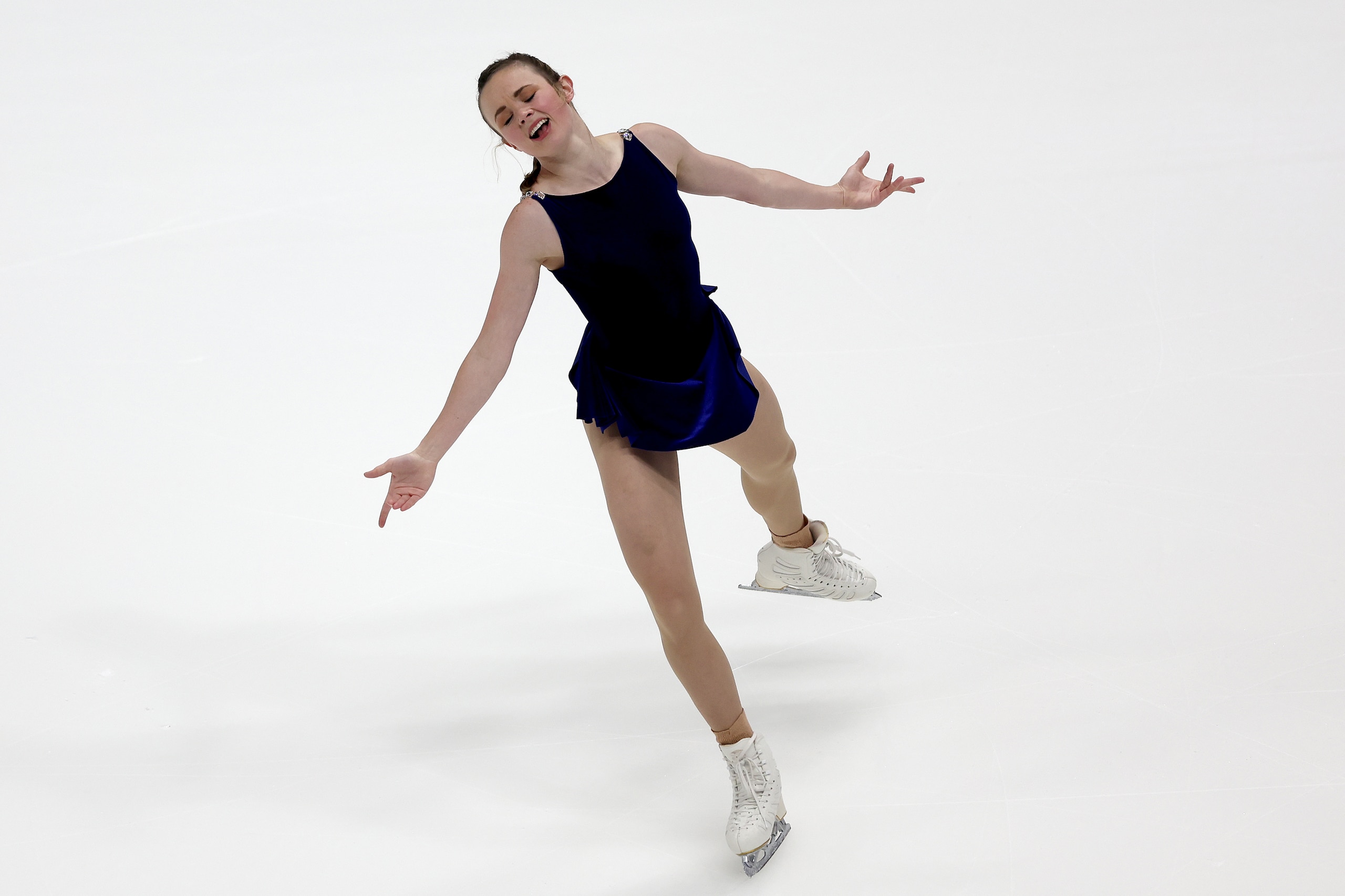 NASHVILLE, TENNESSEE - JANUARY 06: Mariah Bell skates in the Ladies Short Program during the U.S. Figure Skating Championships at Bridgestone Arena on January 06, 2022 in Nashville, Tennessee. (Photo by Matthew Stockman/Getty Images)