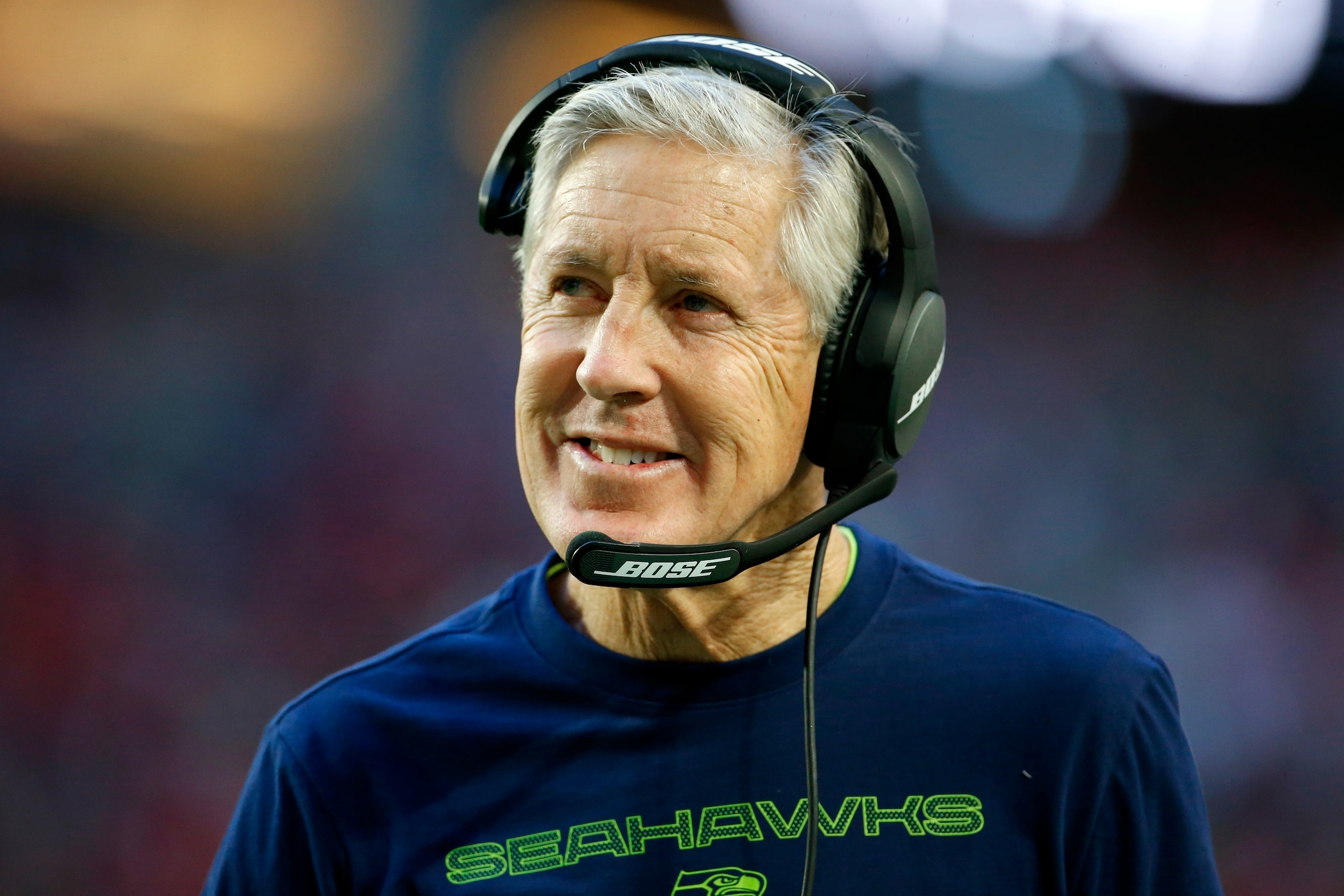 Seattle Seahawks head coach Pete Carroll paces the sidelines during the second half of an NFL football game against the Arizona Cardinals Sunday, Jan. 9, 2022, in Glendale, Ariz. (AP Photo/Ralph Freso) Seattle Seahawks head coach Pete Carroll paces the sidelines during the second half of an NFL football game against the Arizona Cardinals Sunday, Jan. 9, 2022, in Glendale, Ariz. (AP Photo/Ralph Freso)