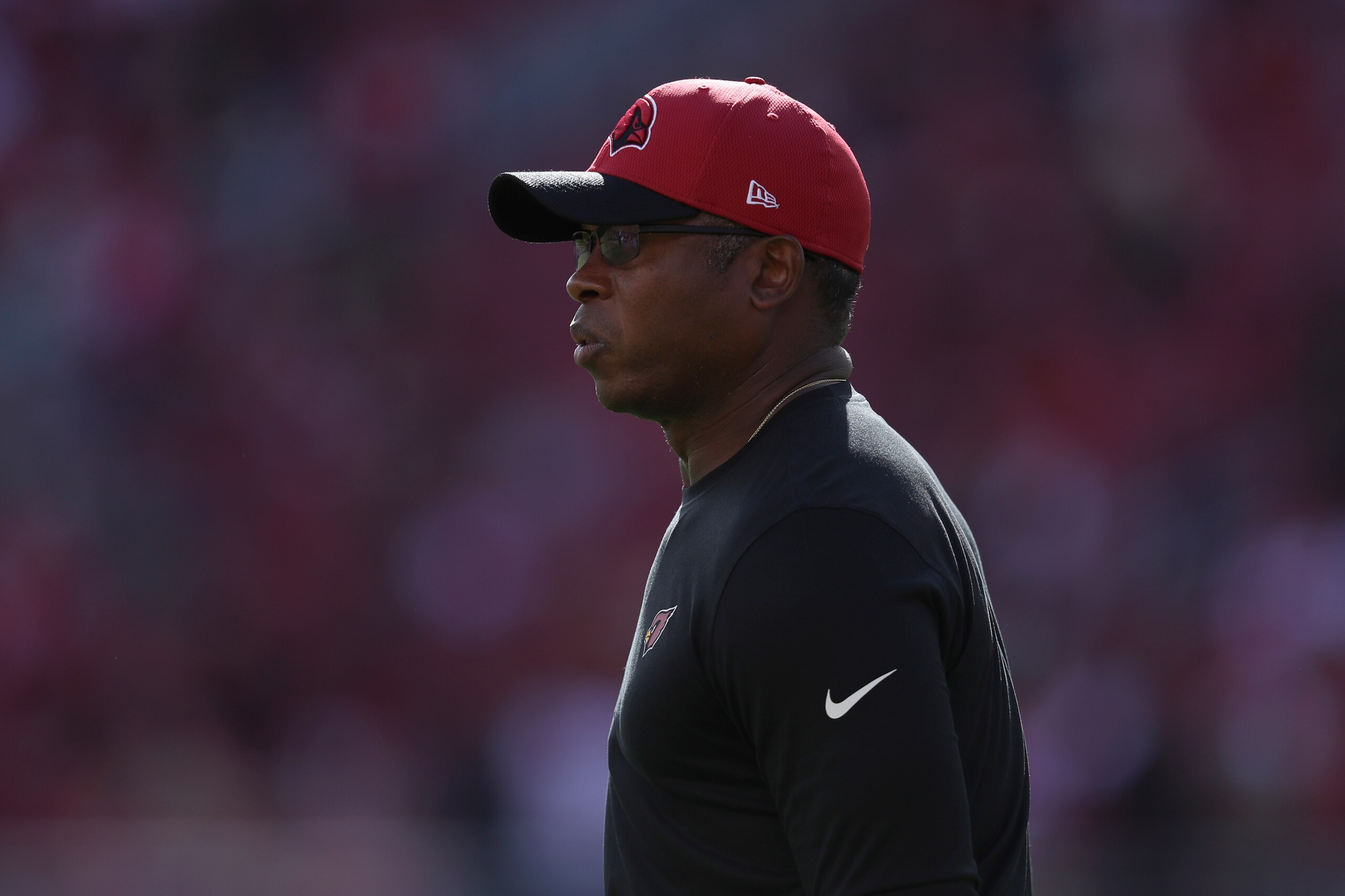 Arizona Cardinals defensive coordinator Vance Joseph before an NFL football game against the San Francisco 49ers in Santa Clara, Calif., Sunday, Nov. 7, 2021. (AP Photo/Jed Jacobsohn) Arizona Cardinals defensive coordinator Vance Joseph before an NFL football game against the San Francisco 49ers in Santa Clara, Calif., Sunday, Nov. 7, 2021. (AP Photo/Jed Jacobsohn)