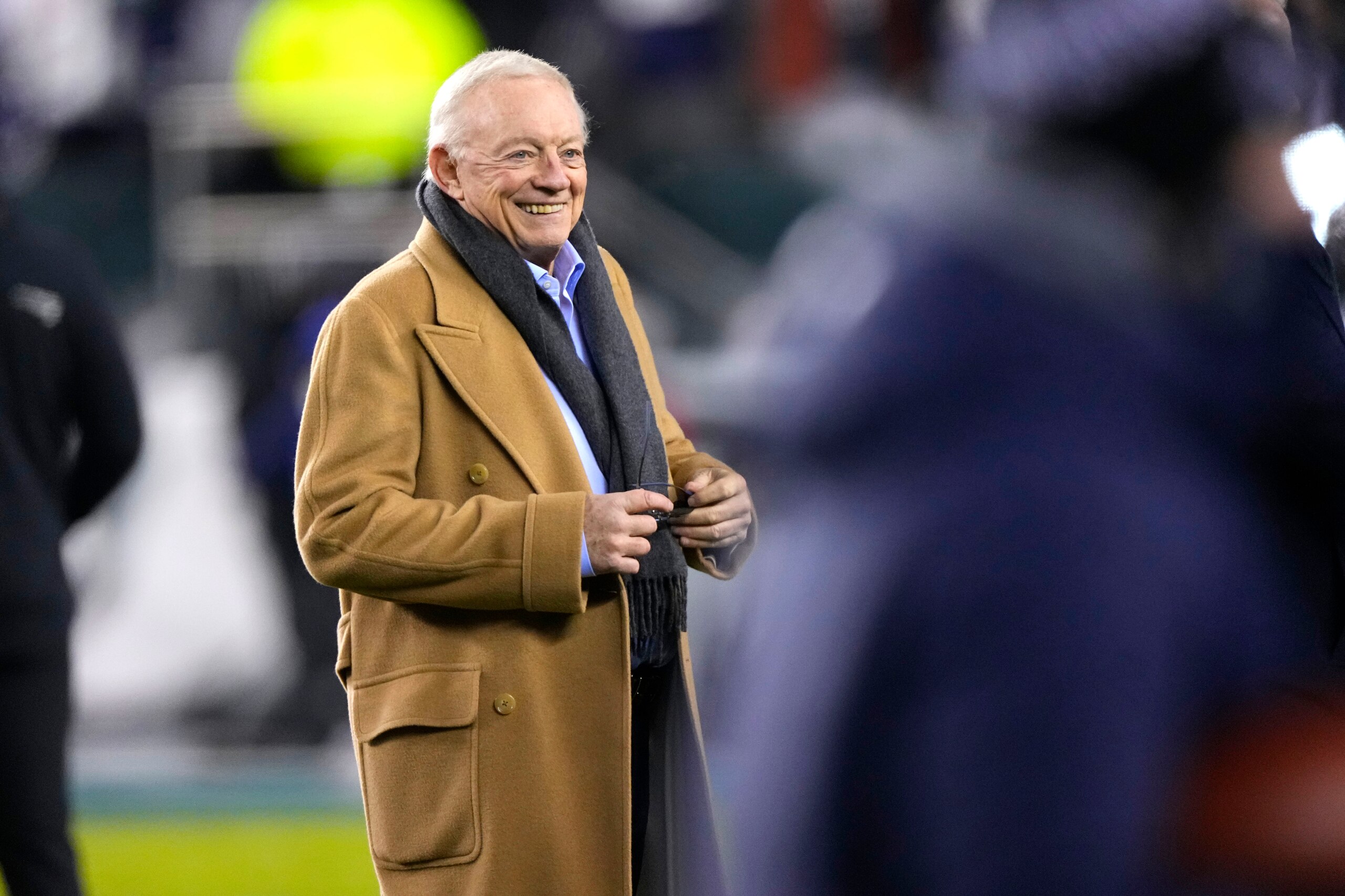 PHILADELPHIA, PA - JANUARY 08: Dallas Cowboys owner, Jerry Jones on the field prior to the National Football League game between the Dallas Cowboys and the Philadelphia Eagles on January 8, 2021, at Lincoln Financial Field in Philadelphia, PA. (Photo by Gregory Fisher/Icon Sportswire via Getty Images)
