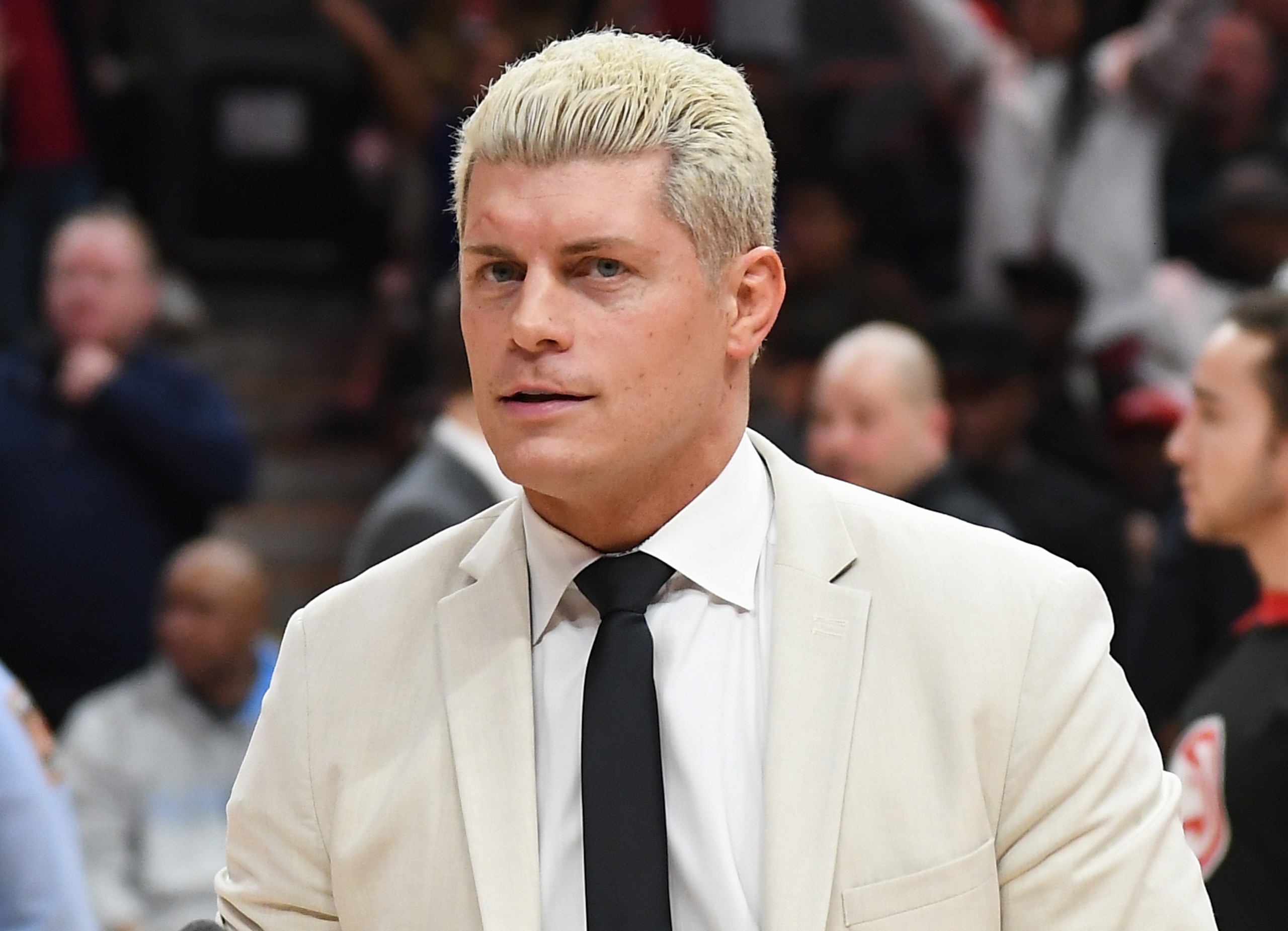 ATLANTA, GEORGIA - FEBRUARY 09: Cody Rhodes of All Elite Wrestling (AEW) attends New York Knicks vs Atlanta Hawks game at State Farm Arena on February 09, 2020 in Atlanta, Georgia. (Photo by Paras Griffin#SPORT/Getty Images) ATLANTA, GEORGIA - FEBRUARY 09: Cody Rhodes of All Elite Wrestling (AEW) attends New York Knicks vs Atlanta Hawks game at State Farm Arena on February 09, 2020 in Atlanta, Georgia. (Photo by Paras Griffin#SPORT/Getty Images)