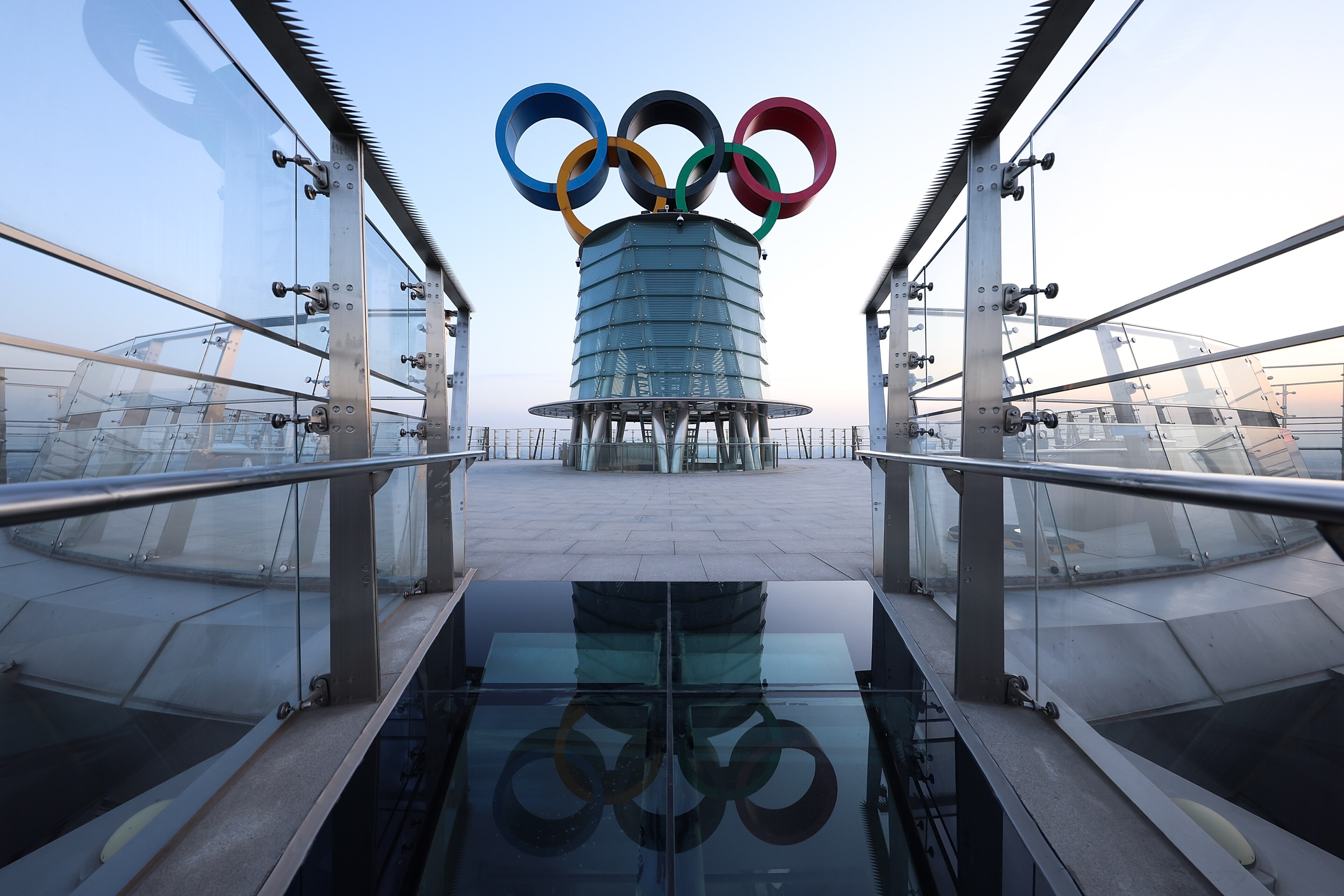 BEIJING, CHINA - JANUARY 16: A general view the Beijing Olympic Tower on January 16, 2022 in Beijing, China. The Beijing 2022 Winter Olympics are set to open February 4th. (Photo by Lintao Zhang/Getty Images) BEIJING, CHINA - JANUARY 16: A general view the Beijing Olympic Tower on January 16, 2022 in Beijing, China. The Beijing 2022 Winter Olympics are set to open February 4th. (Photo by Lintao Zhang/Getty Images)