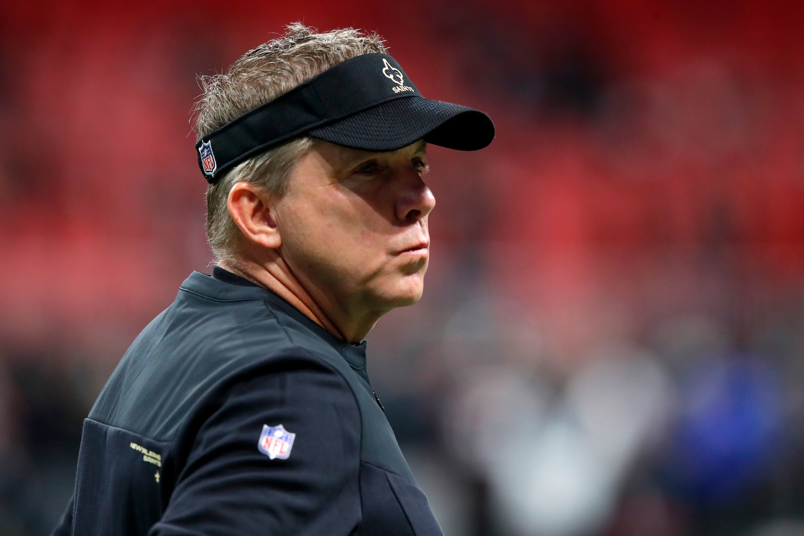 ATLANTA, GEORGIA - JANUARY 09: Head coach Sean Payton of the New Orleans Saints on the sidelines before the game against the Atlanta Falcons at Mercedes-Benz Stadium on January 09, 2022 in Atlanta, Georgia. (Photo by Todd Kirkland/Getty Images) ATLANTA, GEORGIA - JANUARY 09: Head coach Sean Payton of the New Orleans Saints on the sidelines before the game against the Atlanta Falcons at Mercedes-Benz Stadium on January 09, 2022 in Atlanta, Georgia. (Photo by Todd Kirkland/Getty Images)