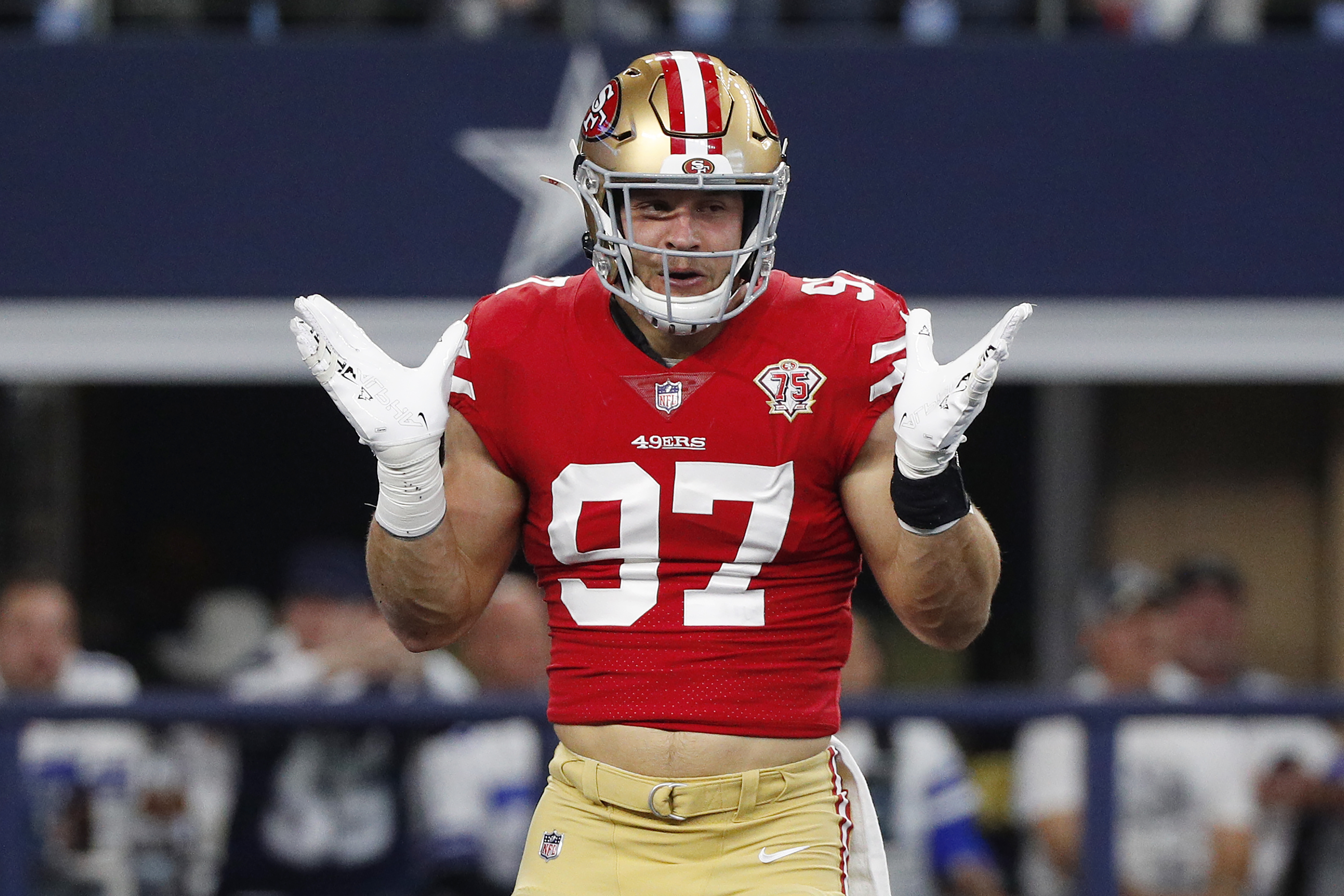 Forud type kontrol bandage 49ers' Nick Bosa out After Suffering Groin Injury vs. Panthers | News,  Scores, Highlights, Stats, and Rumors | Bleacher Report