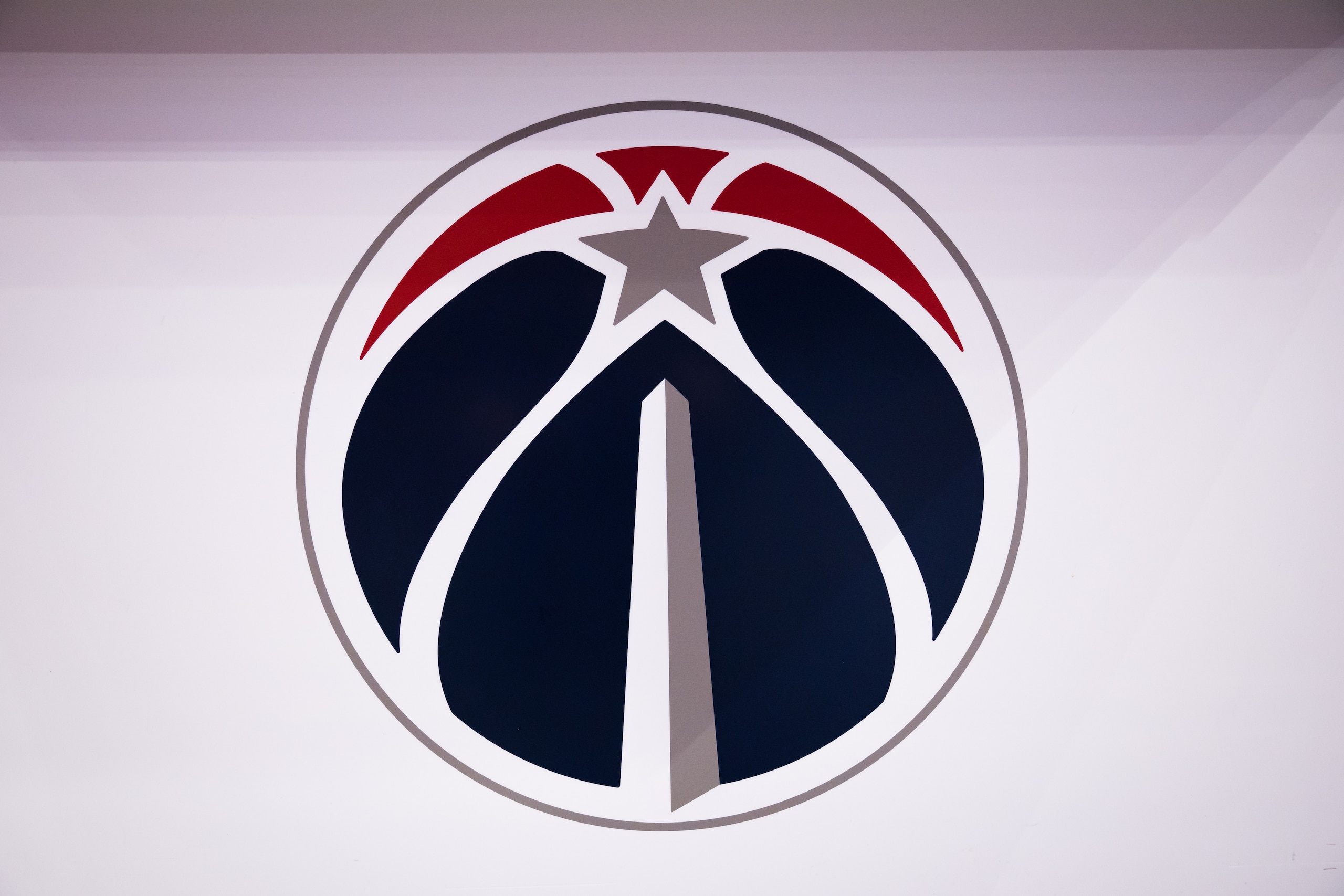 WASHINGTON, DC - JANUARY 23: A general view of the Washington Wizards logo near the court during the game between the Washington Wizards and the Boston Celtics at Capital One Arena on January 23, 2022 in Washington, DC. NOTE TO USER: User expressly acknowledges and agrees that, by downloading and or using this photograph, User is consenting to the terms and conditions of the Getty Images License Agreement. (Photo by Scott Taetsch/Getty Images)