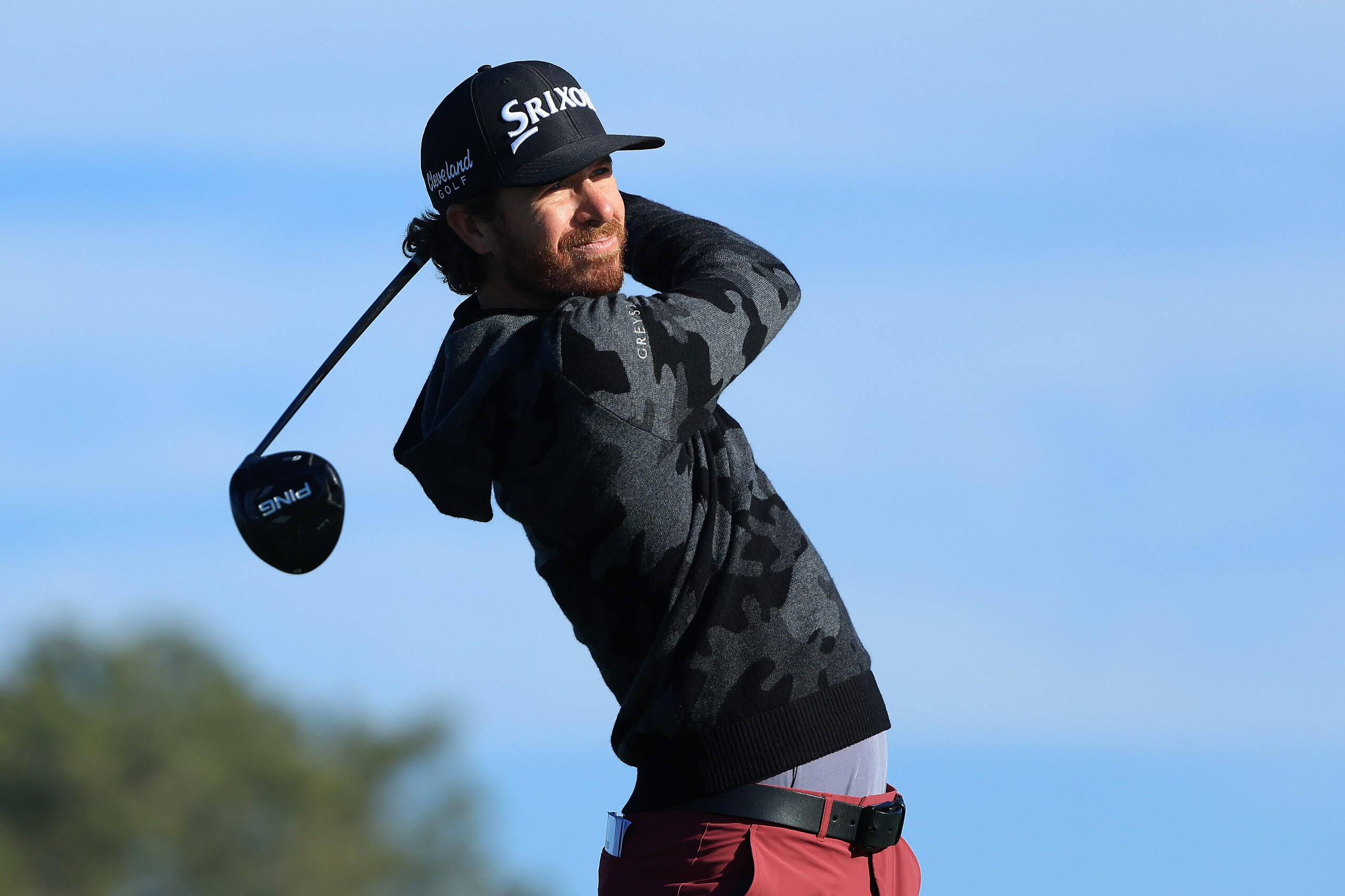 LA JOLLA, CALIFORNIA - JANUARY 26: Sam Ryder hits his tee shot on the second hole during the first round of The Farmers Insurance Open on the South Course at Torrey Pines Golf Course on January 26, 2022 in La Jolla, California. (Photo by Sam Greenwood/Getty Images)