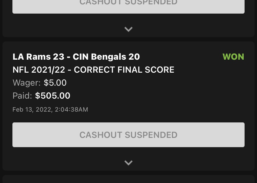 $32K SUPER BOWL EXACT SCORE BET 