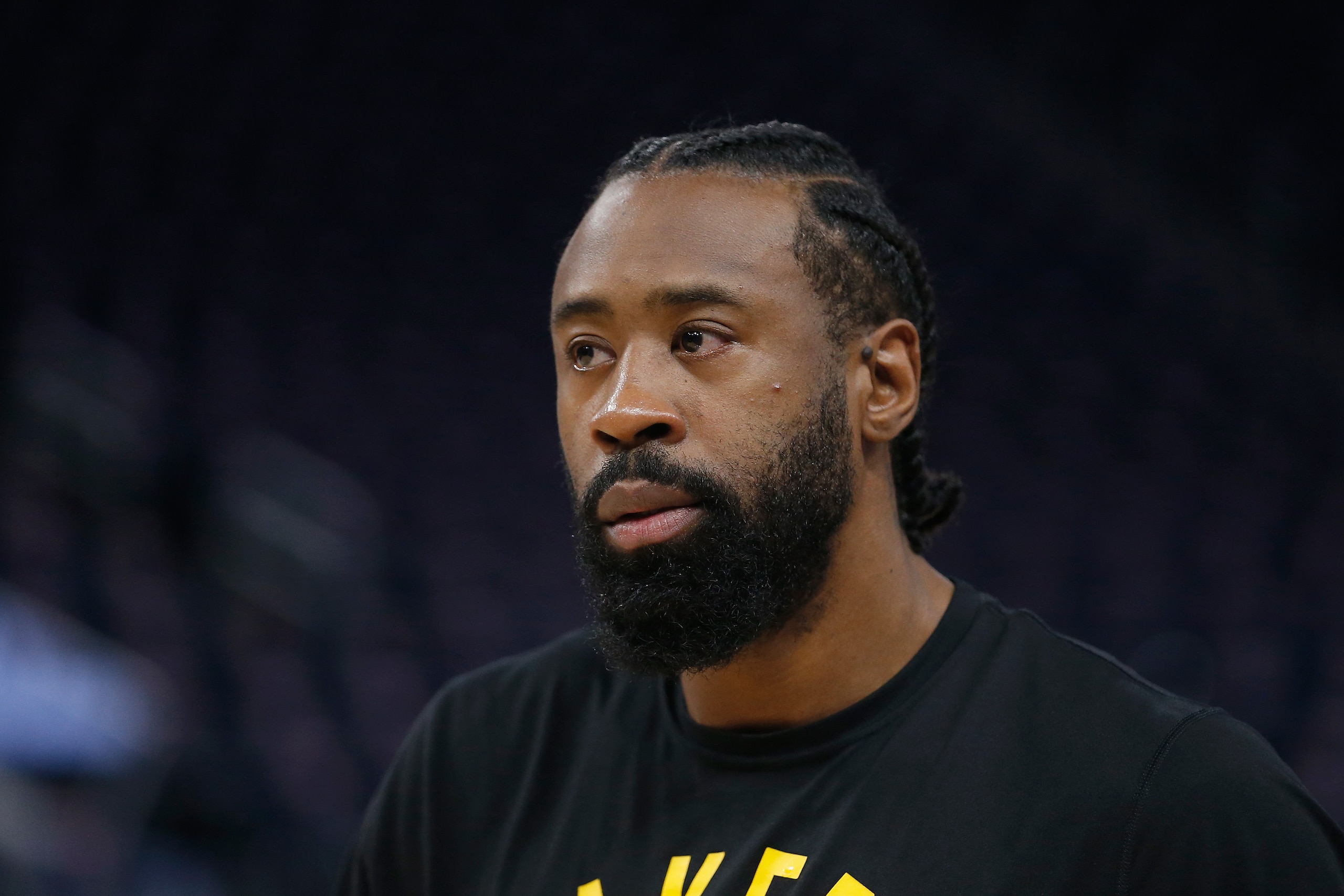 SAN FRANCISCO, CALIFORNIA - FEBRUARY 12: DeAndre Jordan #10 of the Los Angeles Lakers warms up before the game against the Golden State Warriors at Chase Center on February 12, 2022 in San Francisco, California. NOTE TO USER: User expressly acknowledges and agrees that, by downloading and/or using this photograph, User is consenting to the terms and conditions of the Getty Images License Agreement. (Photo by Lachlan Cunningham/Getty Images) SAN FRANCISCO, CALIFORNIA - FEBRUARY 12: DeAndre Jordan #10 of the Los Angeles Lakers warms up before the game against the Golden State Warriors at Chase Center on February 12, 2022 in San Francisco, California. NOTE TO USER: User expressly acknowledges and agrees that, by downloading and/or using this photograph, User is consenting to the terms and conditions of the Getty Images License Agreement. (Photo by Lachlan Cunningham/Getty Images)