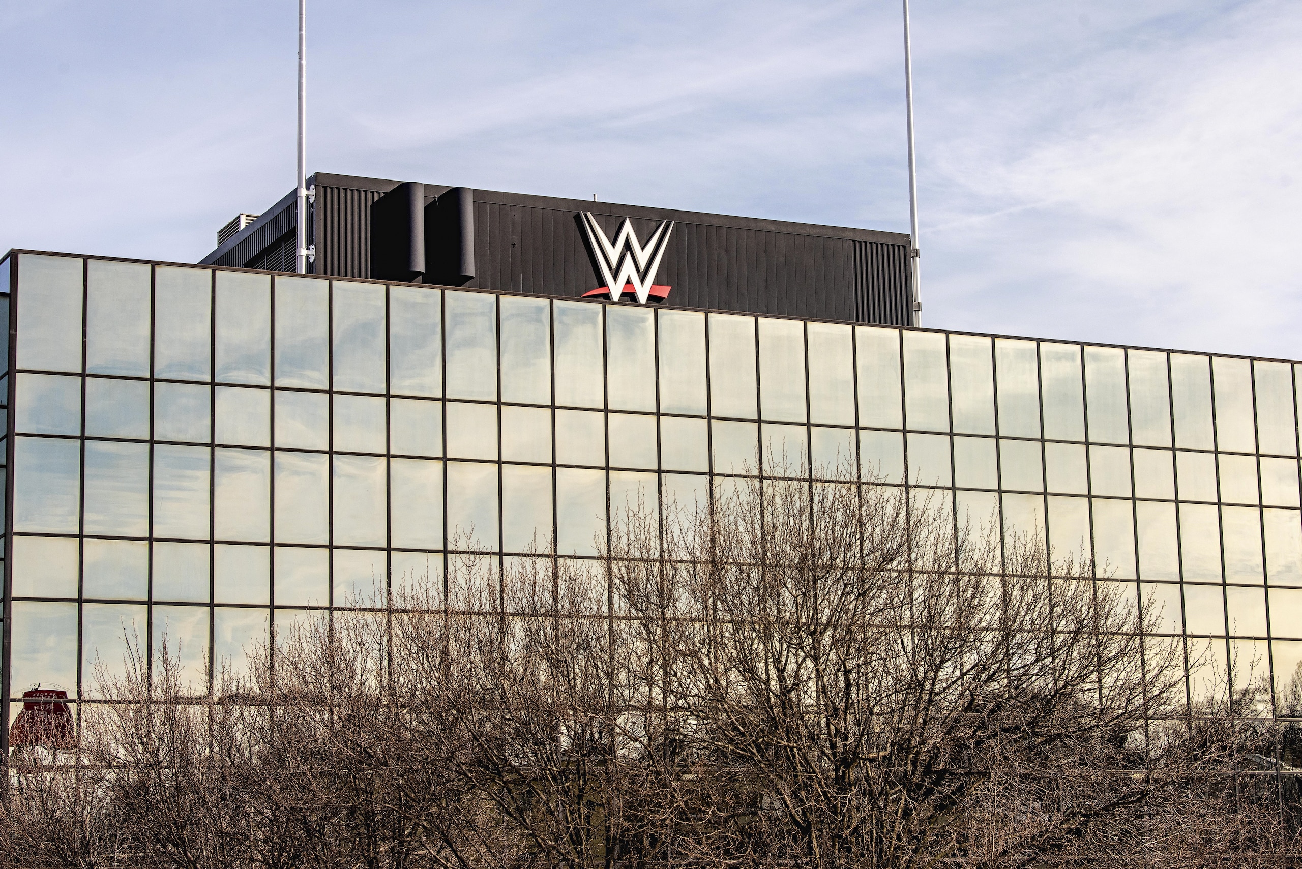 The World Wrestling Entertainment (WWE) headquarters in Stamford, Connecticut, U.S., on Monday, Jan. 31, 2022. World Wrestling Entertainment Inc. is scheduled to release earnings figures on February 3. Photographer: Johnny Milano/Bloomberg via Getty Images