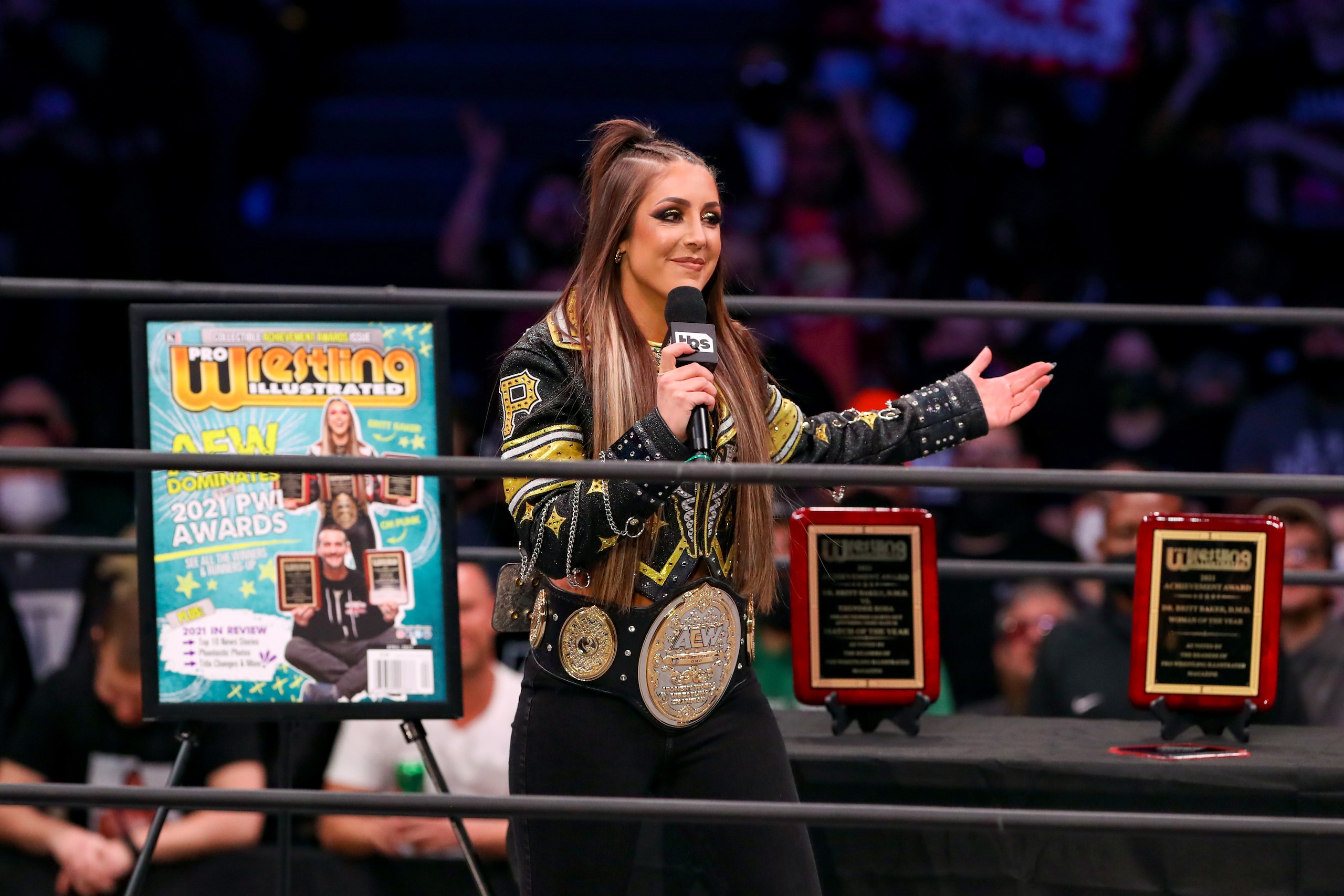 CLEVELAND, OH - JANUARY 26: Dr. Britt Baker, D.M.D. in the ring during AEW Dynamite on January 26, 2022, at the Wolstein Center in Cleveland, OH. (Photo by Frank Jansky/Icon Sportswire via Getty Images)