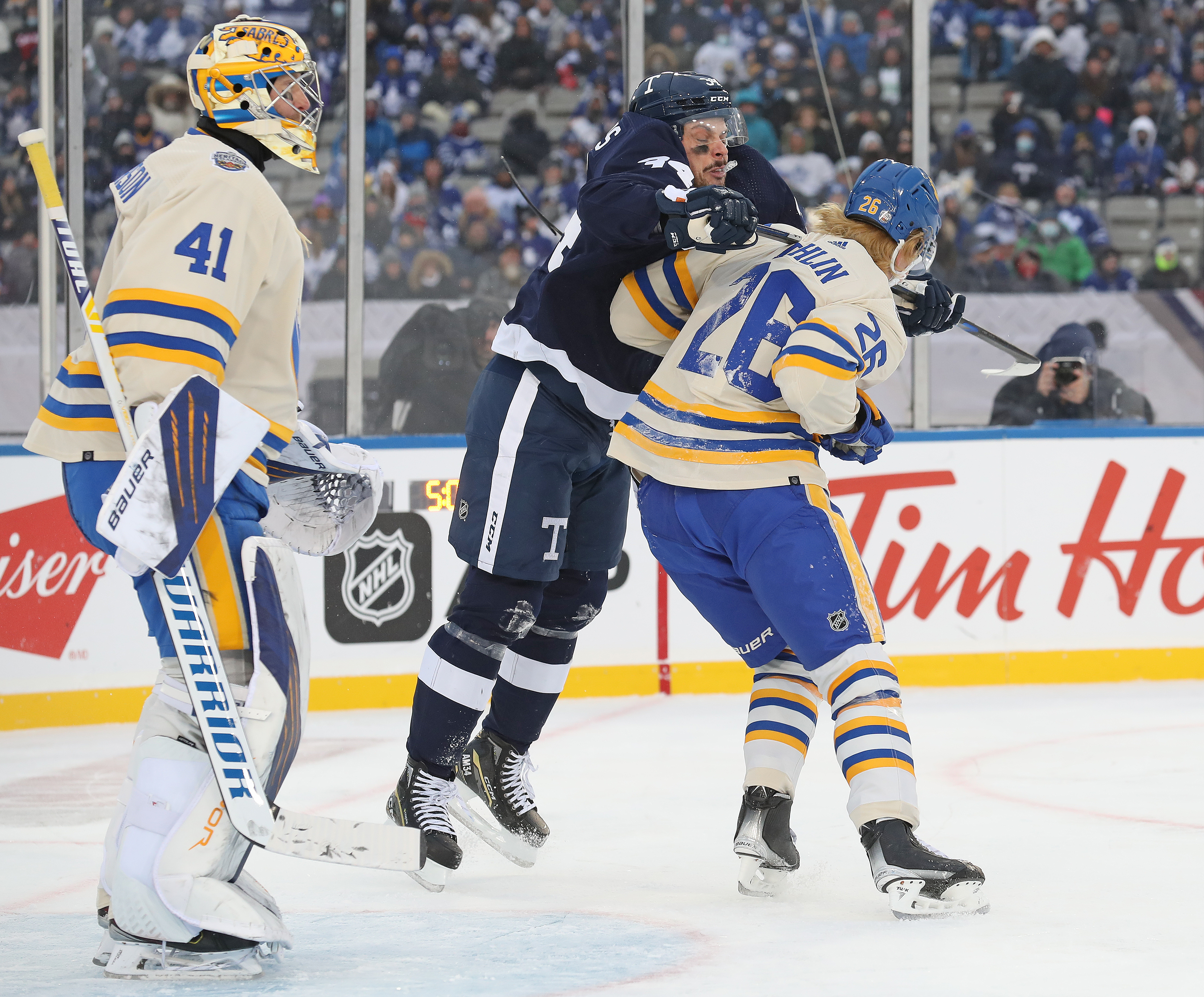 Auston Matthews facing suspension after cross check to the head of Rasmus  Dahlin. - HockeyFeed