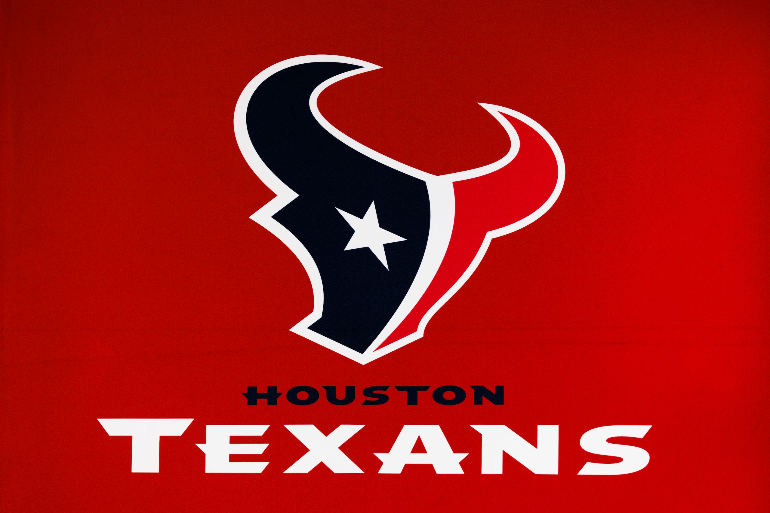 LOS ANGELES, CA - FEBRUARY 08: Detail view of the Houston Texans logo seen at the Super Bowl Experience on February 08, 2022, at the Los Angeles Convention Center in Los Angeles, CA. (Photo by Ric Tapia/Icon Sportswire via Getty Images)