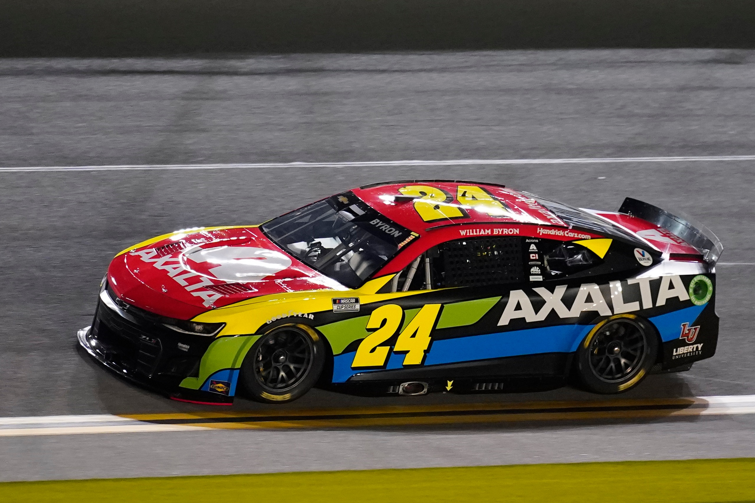 William Byron during qualifying for the NASCAR Daytona 500 auto race Wednesday, Feb. 16, 2022, at Daytona International Speedway in Daytona Beach, Fla. (AP Photo/Chris O'Meara)
