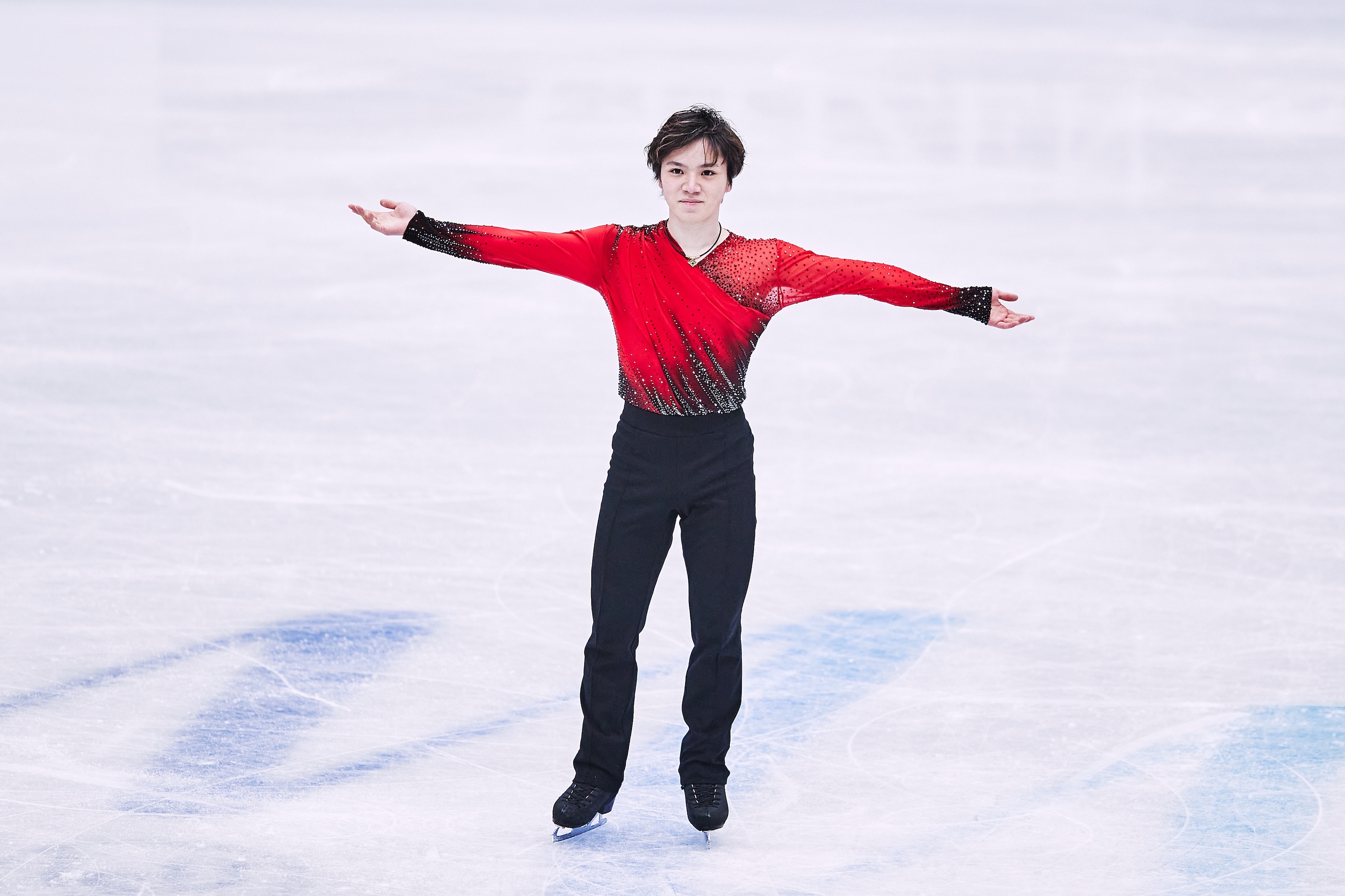 MONTPELLIER, FRANCE - MARCH 24: Shoma Uno of Japan reacts in the Men's Short Program during day 2 of the ISU World Figure Skating Championships at Sud de France Arena on March 24, 2022 in Montpellier, France. (Photo by Joosep Martinson - International Skating Union/International Skating Union via Getty Images) MONTPELLIER, FRANCE - MARCH 24: Shoma Uno of Japan reacts in the Men's Short Program during day 2 of the ISU World Figure Skating Championships at Sud de France Arena on March 24, 2022 in Montpellier, France. (Photo by Joosep Martinson - International Skating Union/International Skating Union via Getty Images)