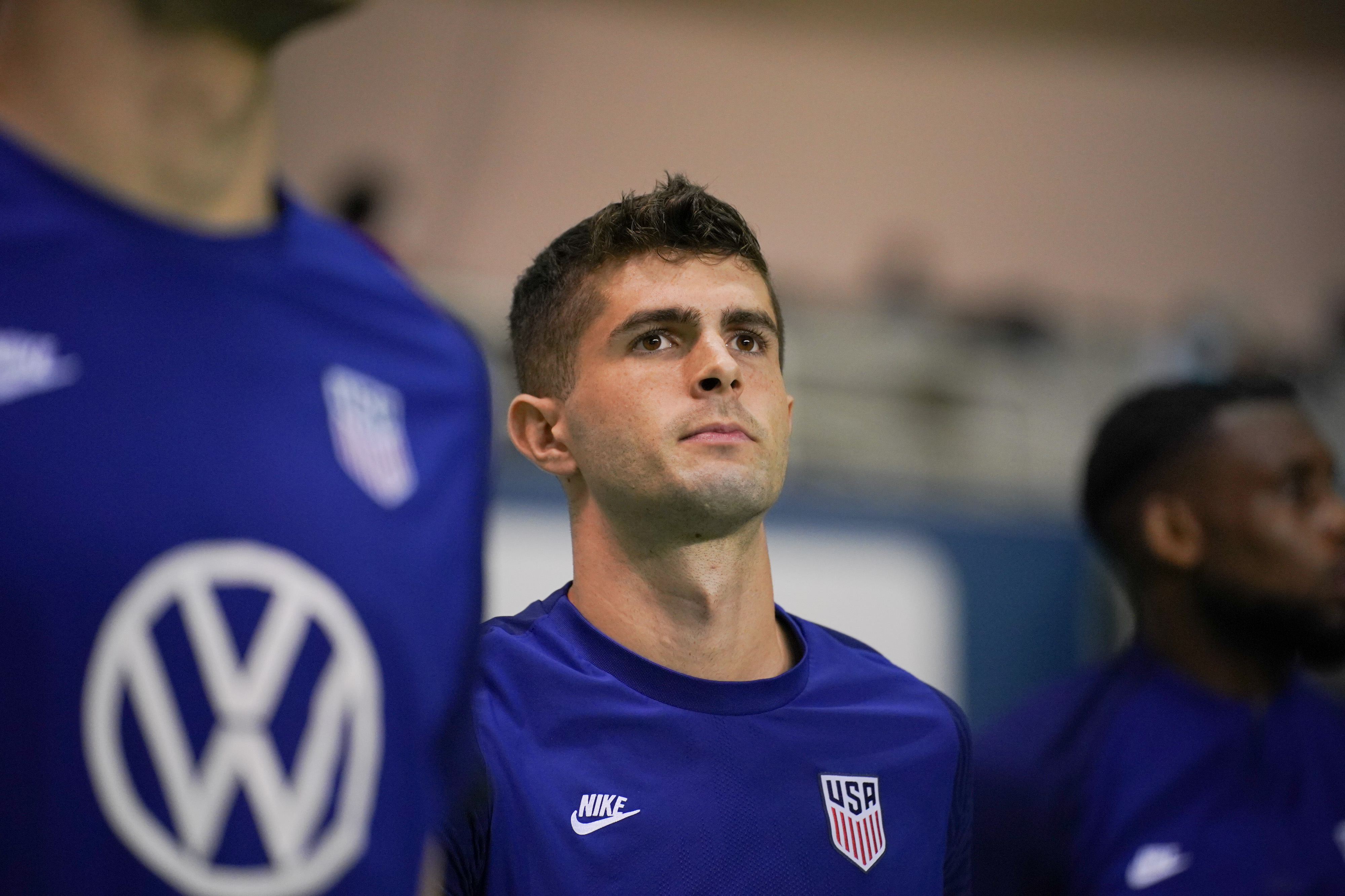 SAN JOSE, COSTA RICA - MARCH 30: Christian Pulisic of United States looks on before a FIFA World Cup qualifier game between Costa Rica and USMNT at Estadio Nacional de Costa Rica on March 30, 2022 in San Jose, Costa Rica. (Photo by John Todd/ISI Photos/Getty Images)
