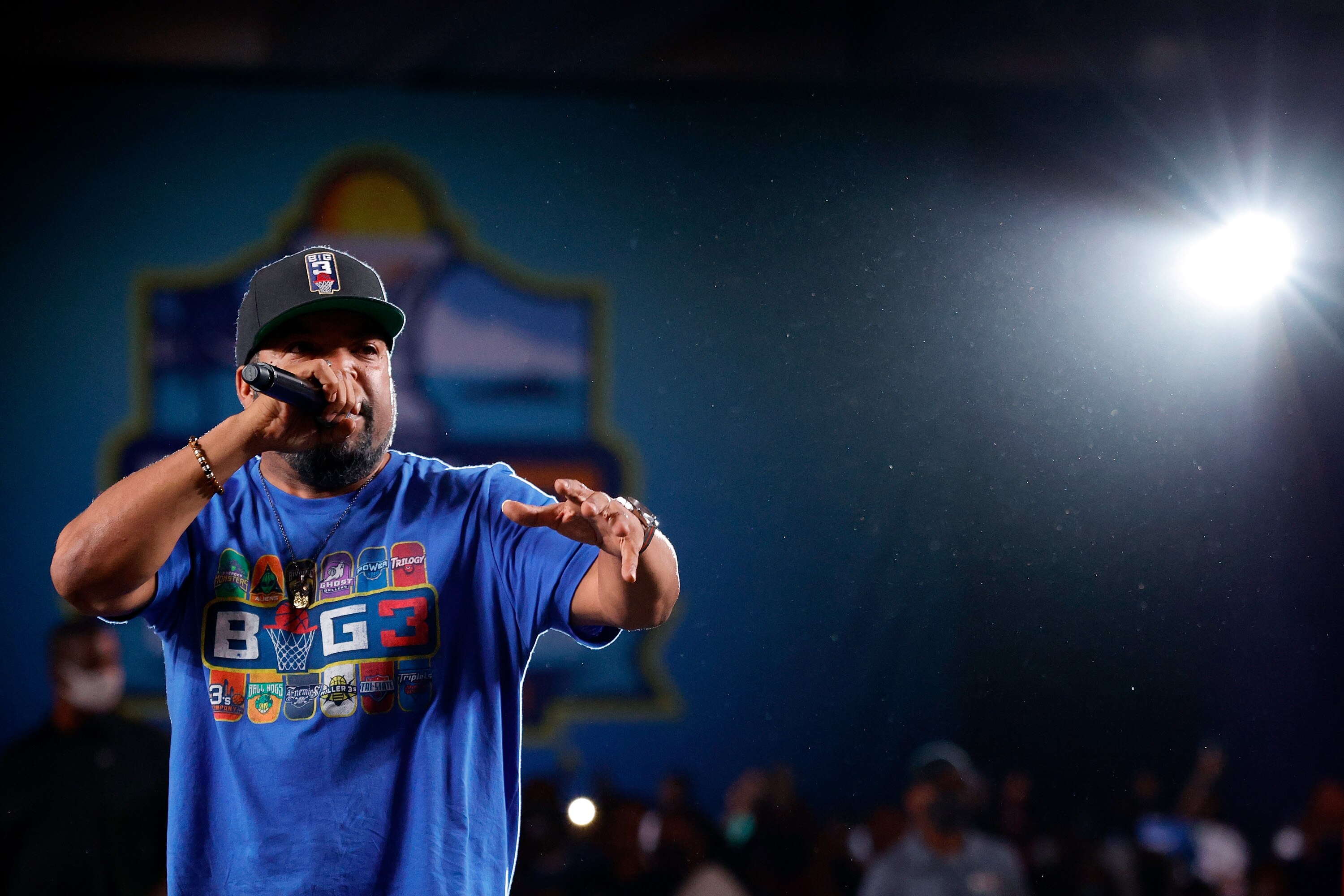 NASSAU, BAHAMAS - SEPTEMBER 04: Ice Cube performs during the BIG3 - Championship at Atlantis Paradise Island on September 04, 2021 in Nassau, Bahamas. (Photo by Tim Nwachukwu/Getty Images)