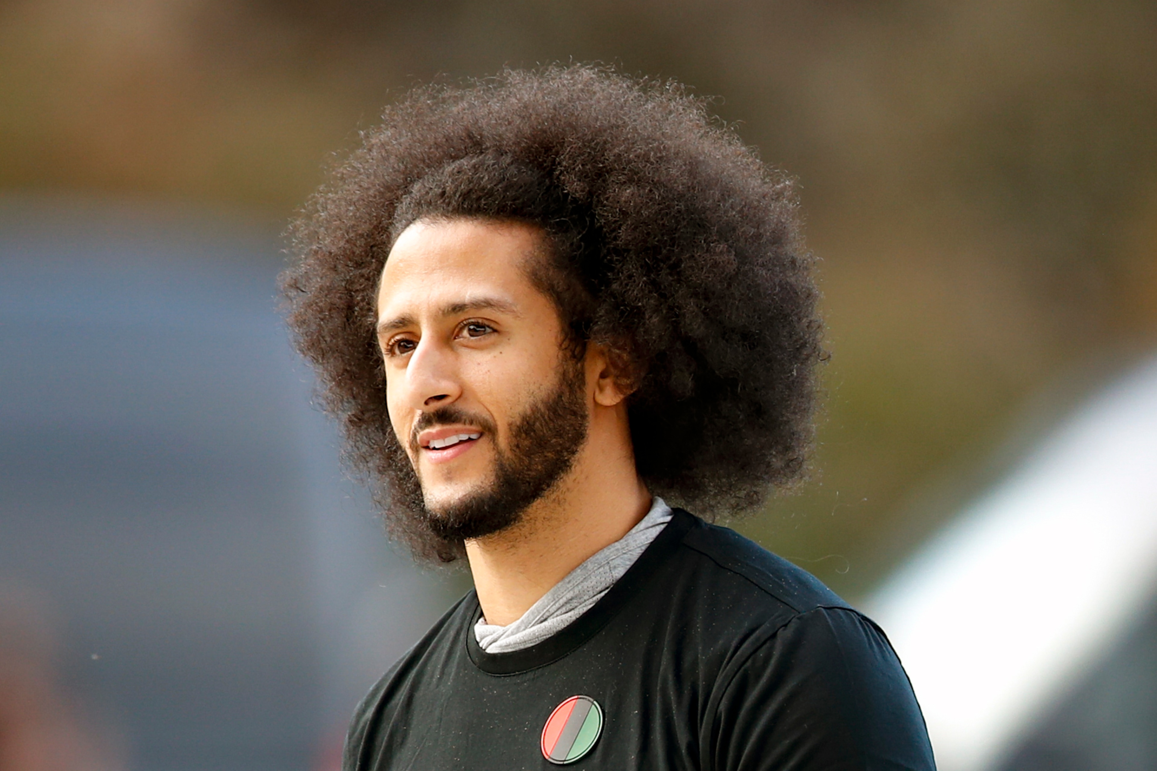 FILE - In this Nov. 16, 2019, file photo, free agent quarterback Colin Kaepernick arrives for a workout for NFL football scouts and media in Riverdale, Ga. Kaepernick has been a leader in the fight for social justice by people of color not just in the football world or the sports world. Recent developments have raised his profile and, more significantly, reminded many of the sacrifices he has made while protesting social injustice and police brutality.(AP Photo/Todd Kirkland, File)