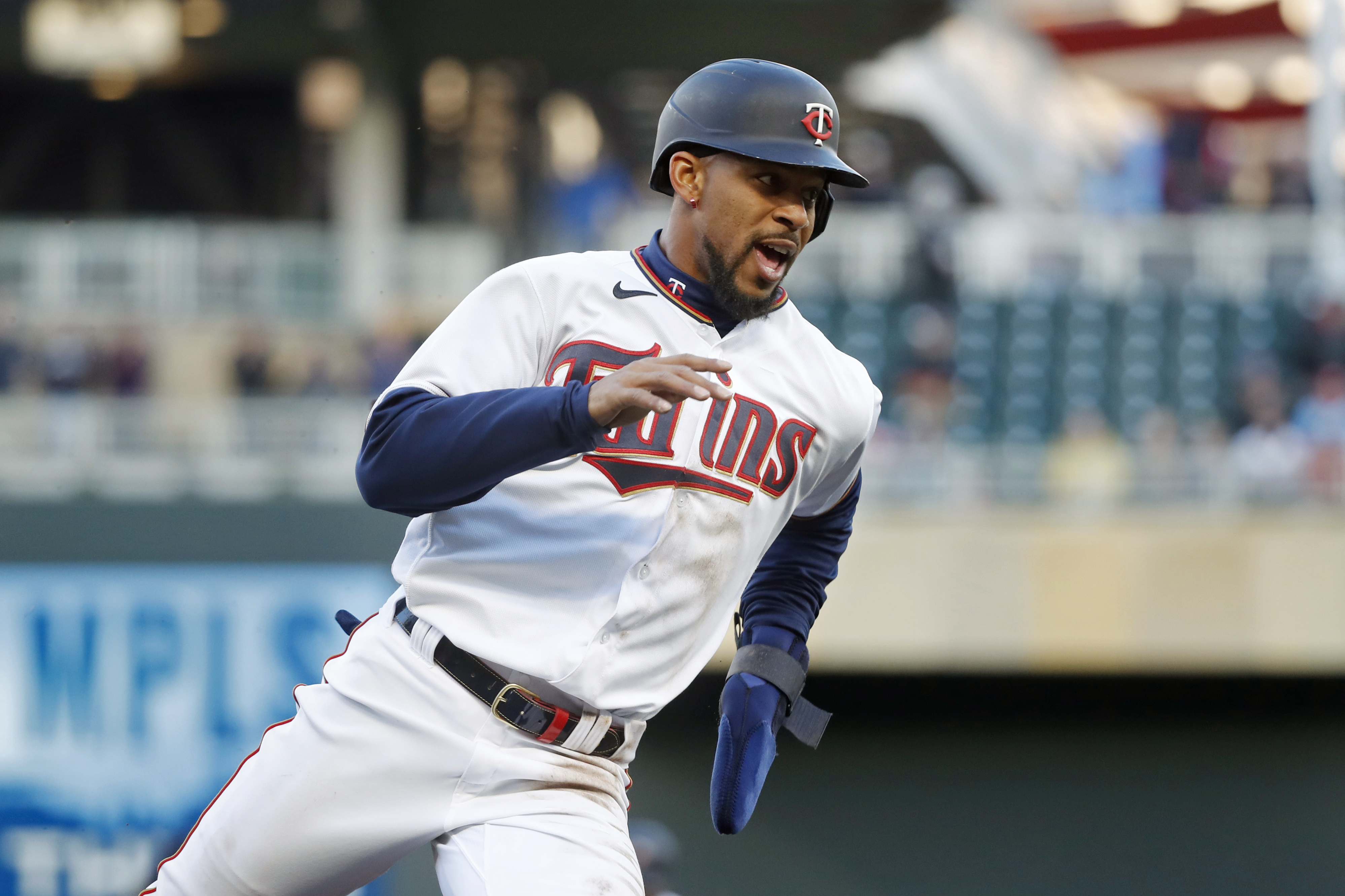 Minnesota Twins' Byron Buxton homers in a baseball game against