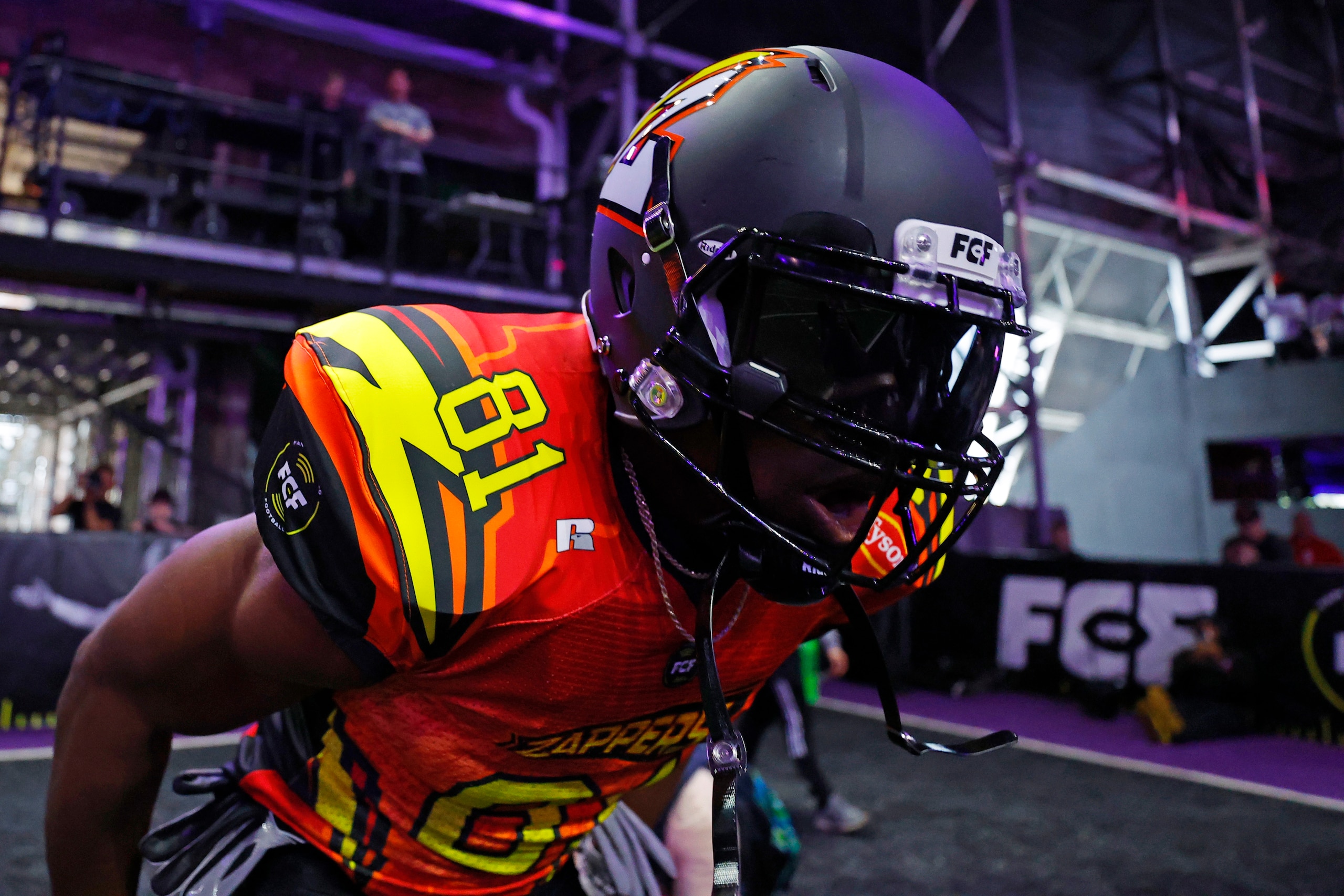 ATLANTA, GEORGIA - APRIL 16: Terrell Owens #81 of the Zappers warms up prior to the Fan Controlled Football League game against the Shoulda Been Stars on April 16, 2022 in Atlanta, Georgia. (Photo by Todd Kirkland/Fan Controlled Football/Getty Images)