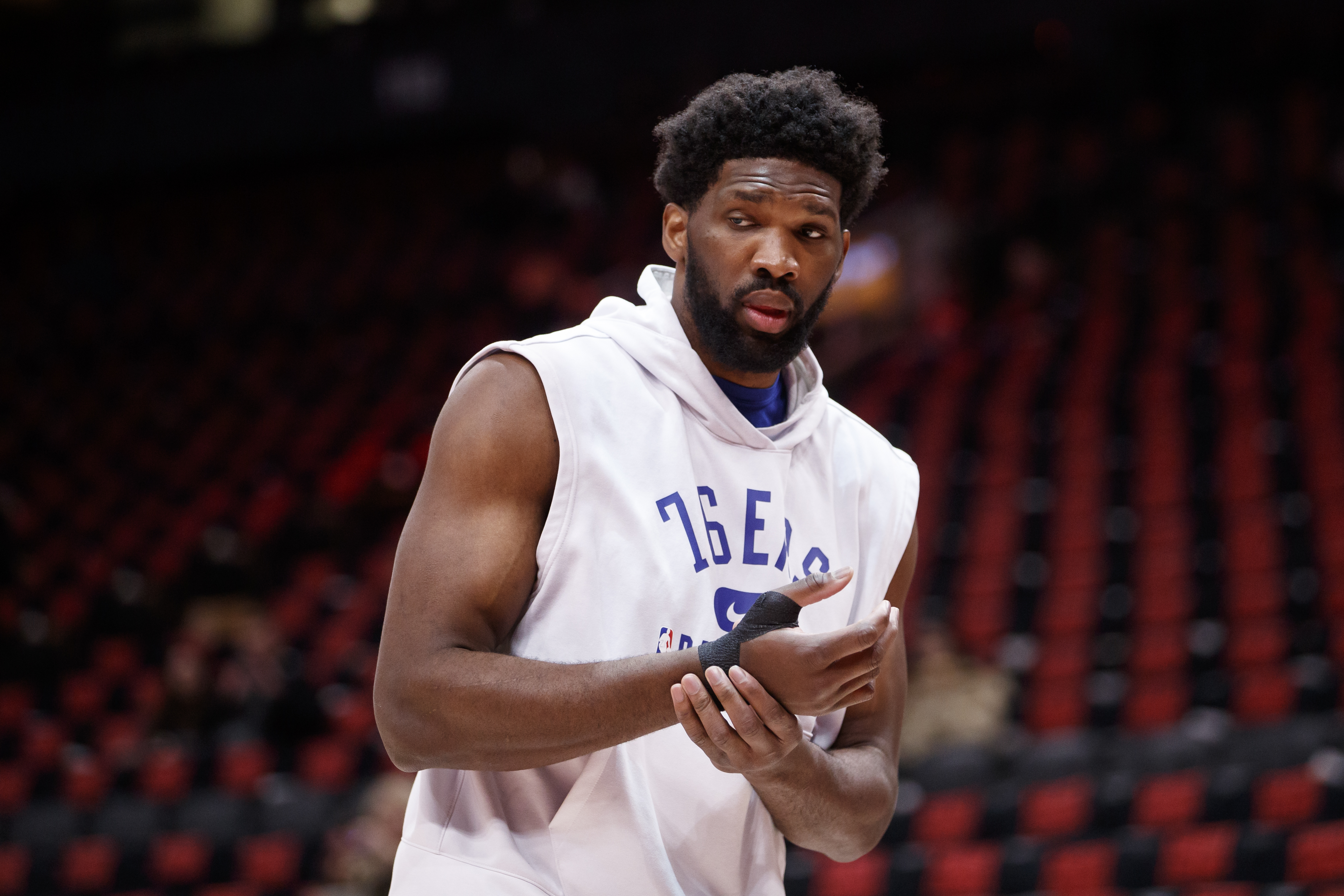 Report: Joel Embiid Will Delay Surgery on Thumb Injury Until End of 76ers' Seaso..
