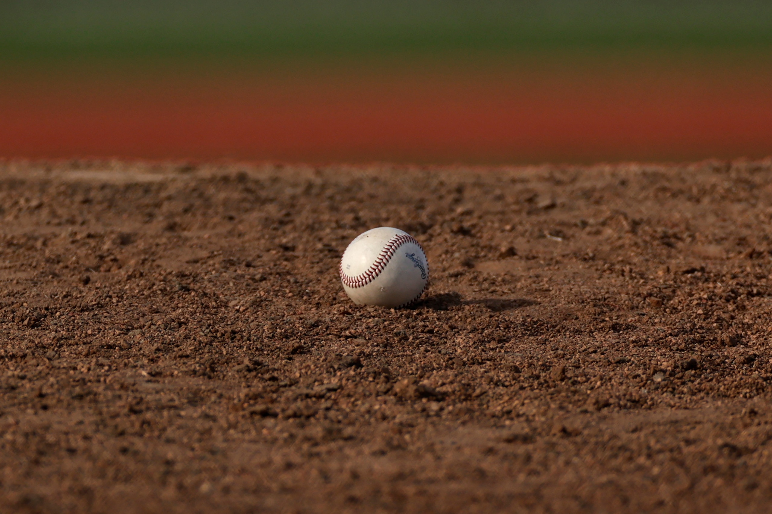 A baseball is seen on the pitchers mound as Monmouth takes on Fairleigh Dickinson during an NCAA baseball game on Tuesday, March 8, 2022, in Teaneck, N.J. (AP Photo/Adam Hunger) A baseball is seen on the pitchers mound as Monmouth takes on Fairleigh Dickinson during an NCAA baseball game on Tuesday, March 8, 2022, in Teaneck, N.J. (AP Photo/Adam Hunger)