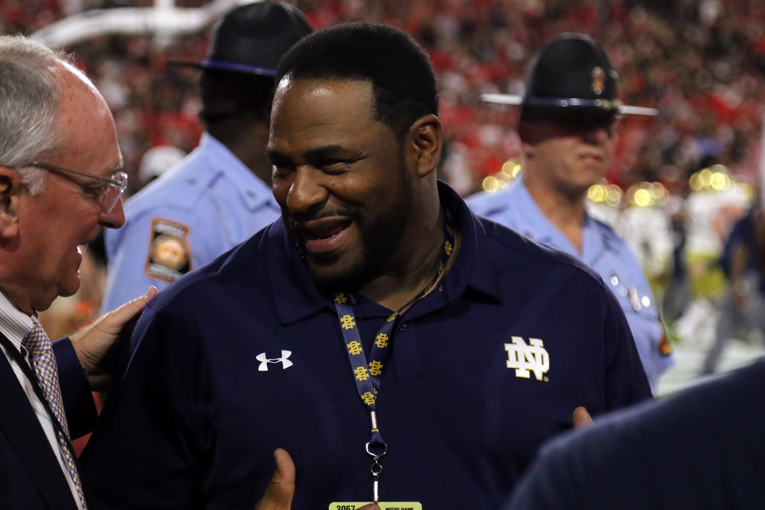 ATHENS, GA - SEPTEMBER 21:   Jerome Bettis  attends the game between the Georgia Bulldogs and the Notre Dame Fighting Irish on September 21, 2019 at Sanford Stadium in Athens, Georgia.  (Photo by Michael Wade/Icon Sportswire via Getty Images)