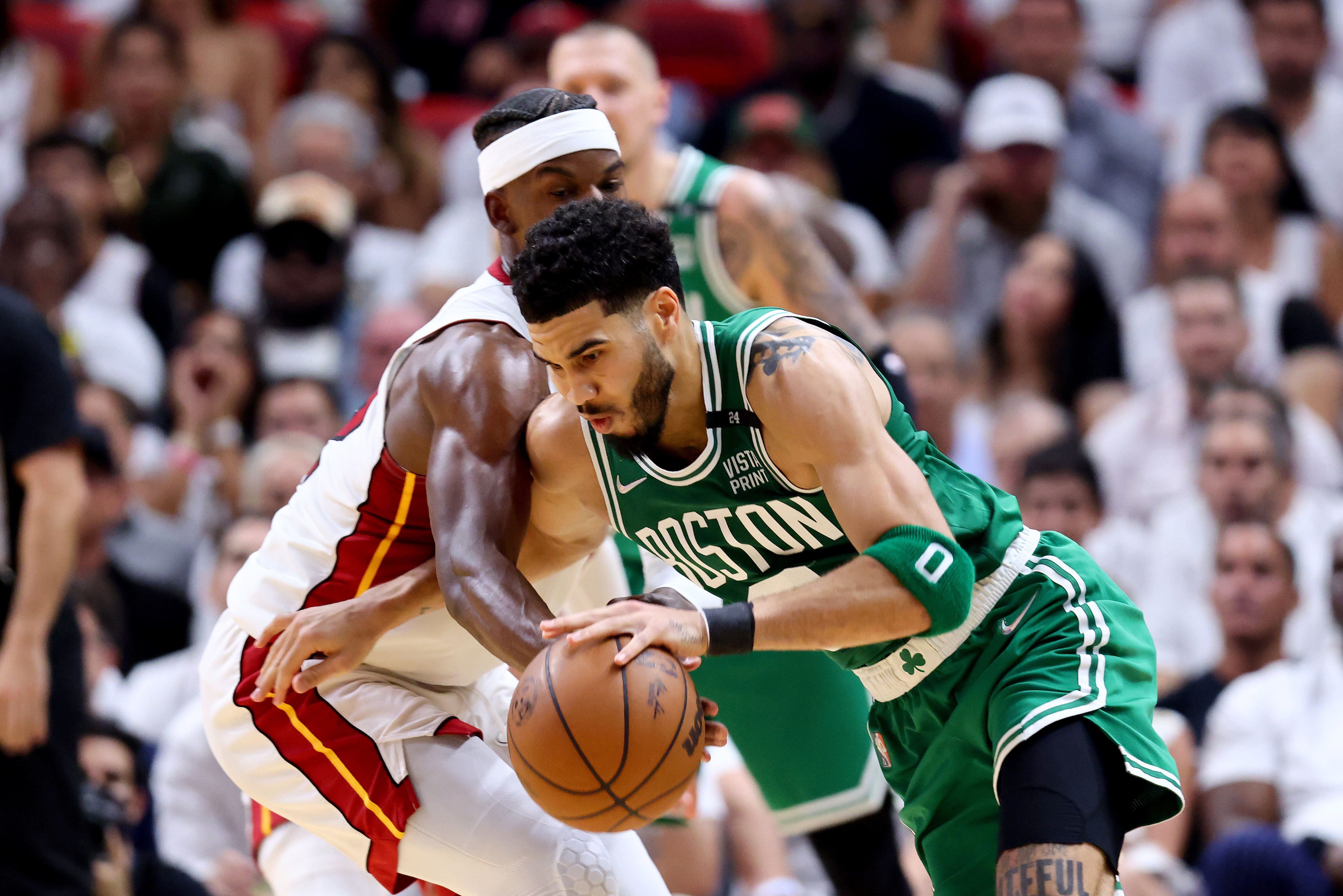 Jayson Tatum Boston Celtics Game-Used #0 Black Jersey vs. Miami