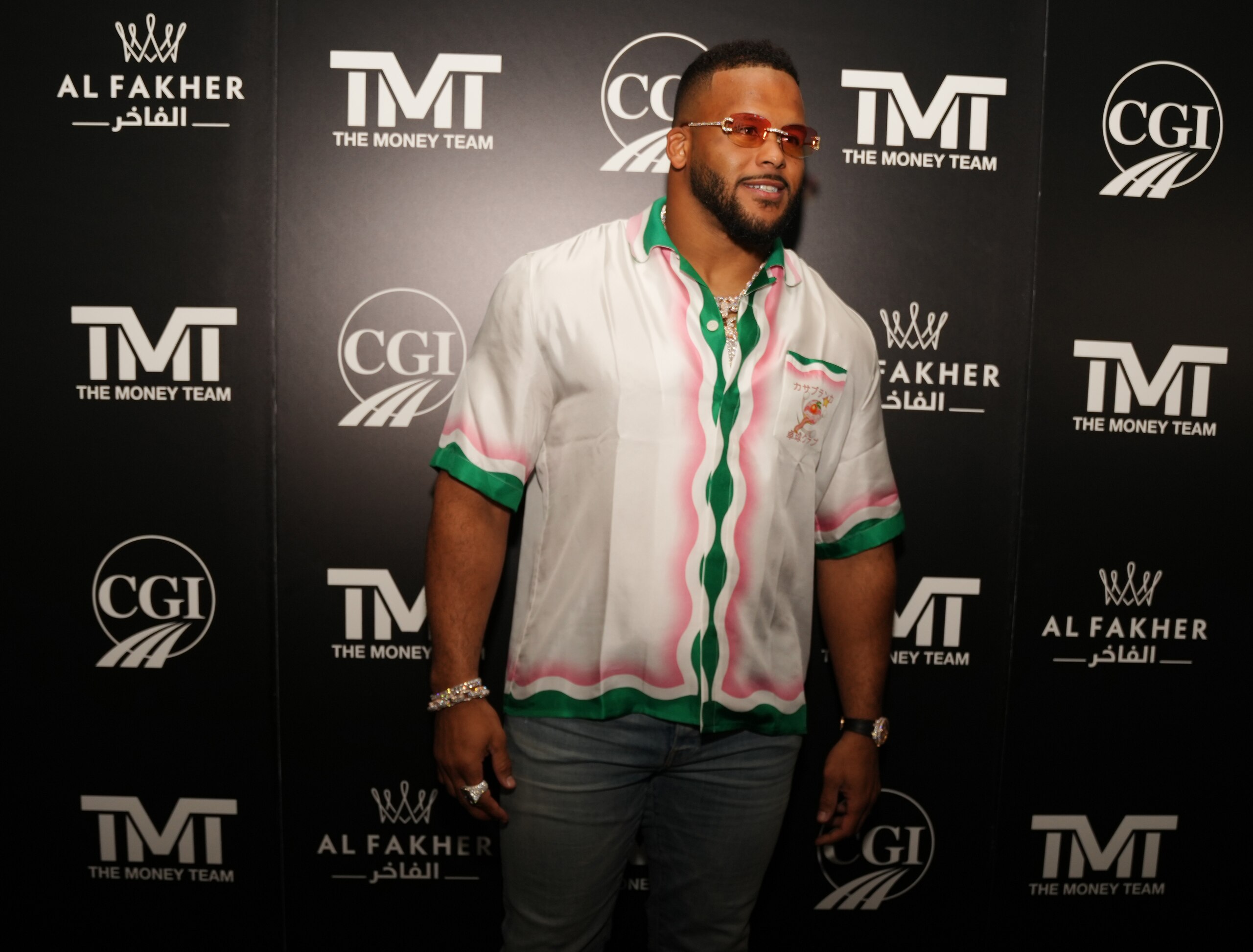 MIAMI BEACH, FLORIDA - FEBRUARY 24: Aaron Donald attends Floyd Mayweather's birthday bash at The Gabriel Miami South Beach on February 24, 2022 in Miami Beach, Florida. (Photo by Mark Brown/Getty Images)