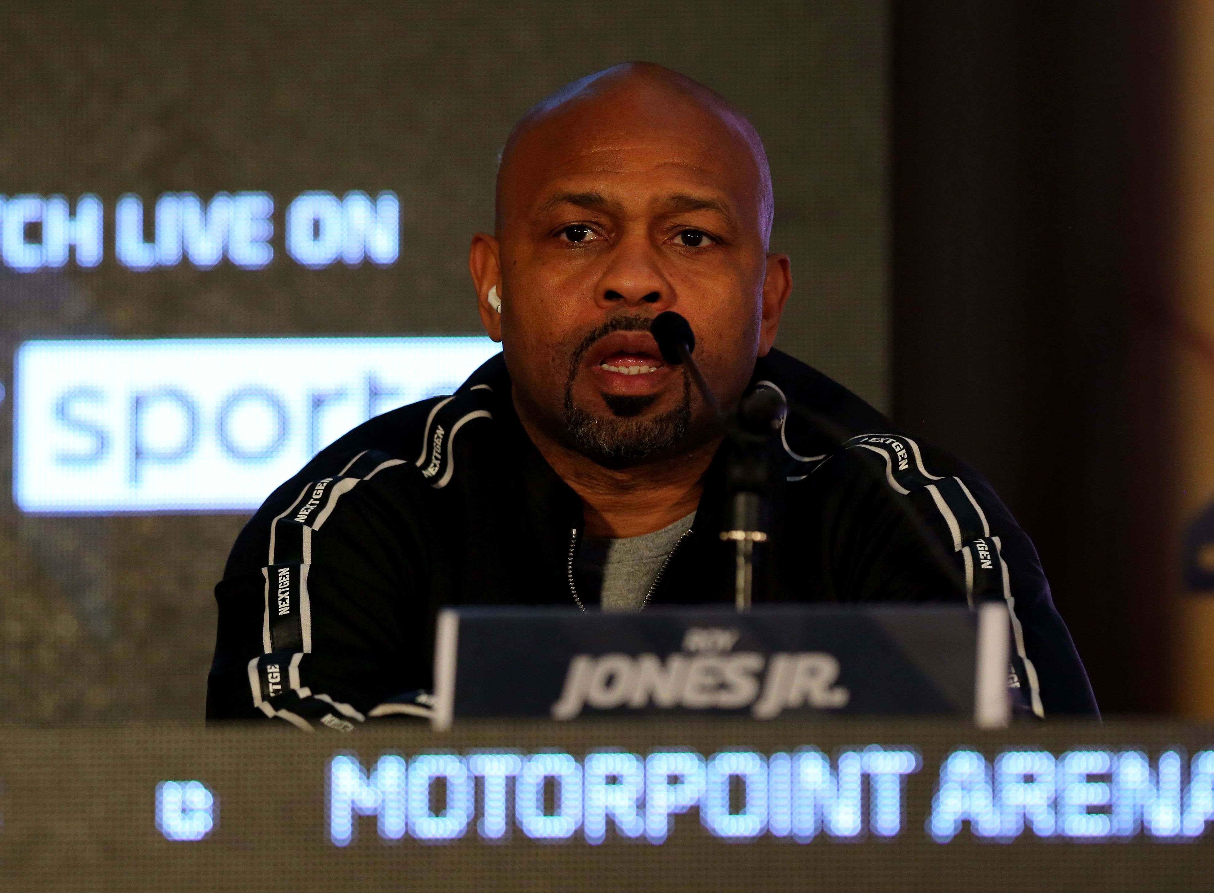CARDIFF, WALES - FEBRUARY 03:  Roy Jones Junior Coach to Chris Eubank Jr. speaks during a press conference held at Cardiff City Hall to promote the forthcoming BOXXER fight night, on February 03, 2022 in Cardiff, Wales. (Photo by Huw Fairclough/Getty Images)