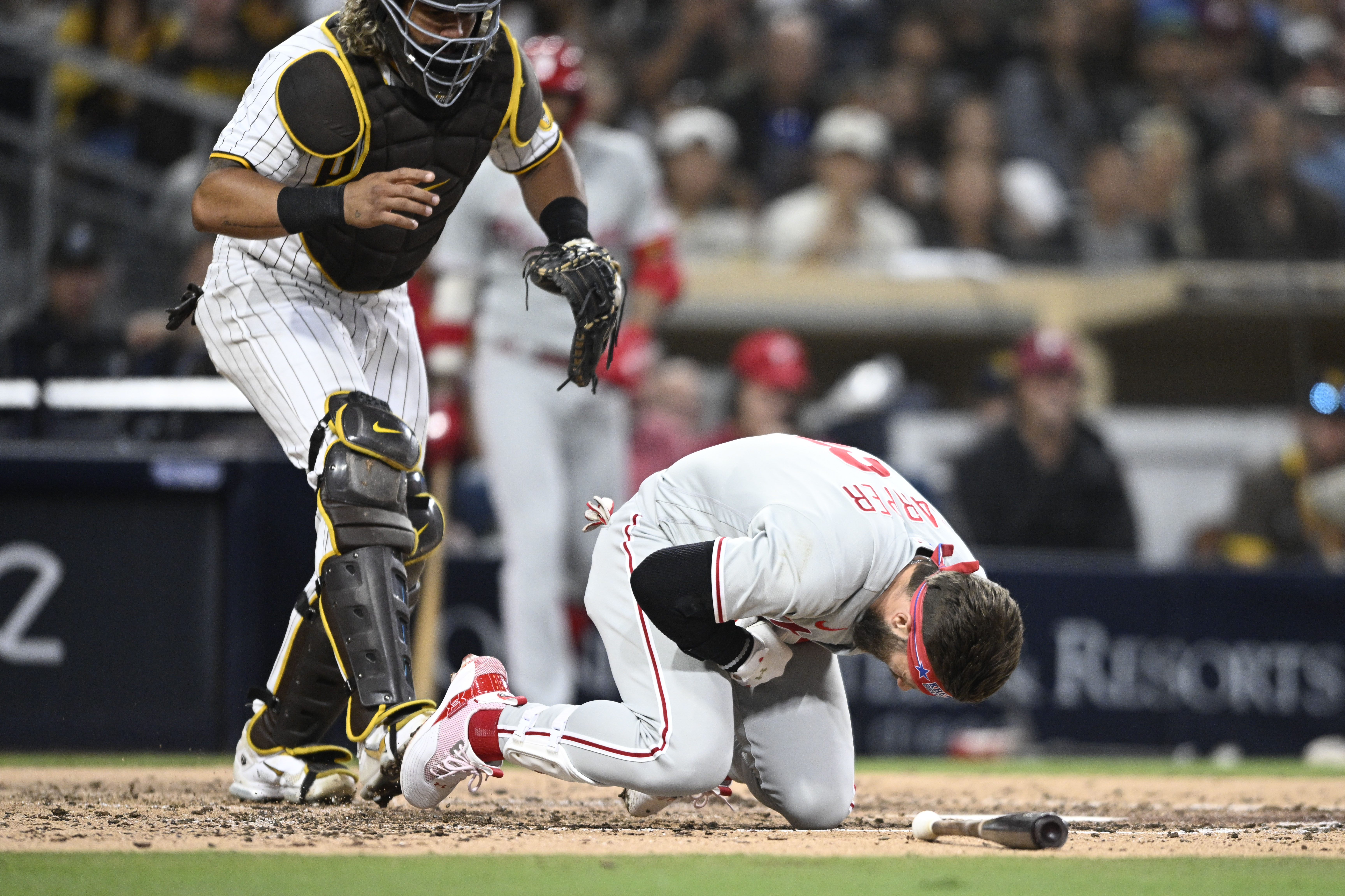 Bryce Harper Got Hit in the Face With a 97-Mph Fastball