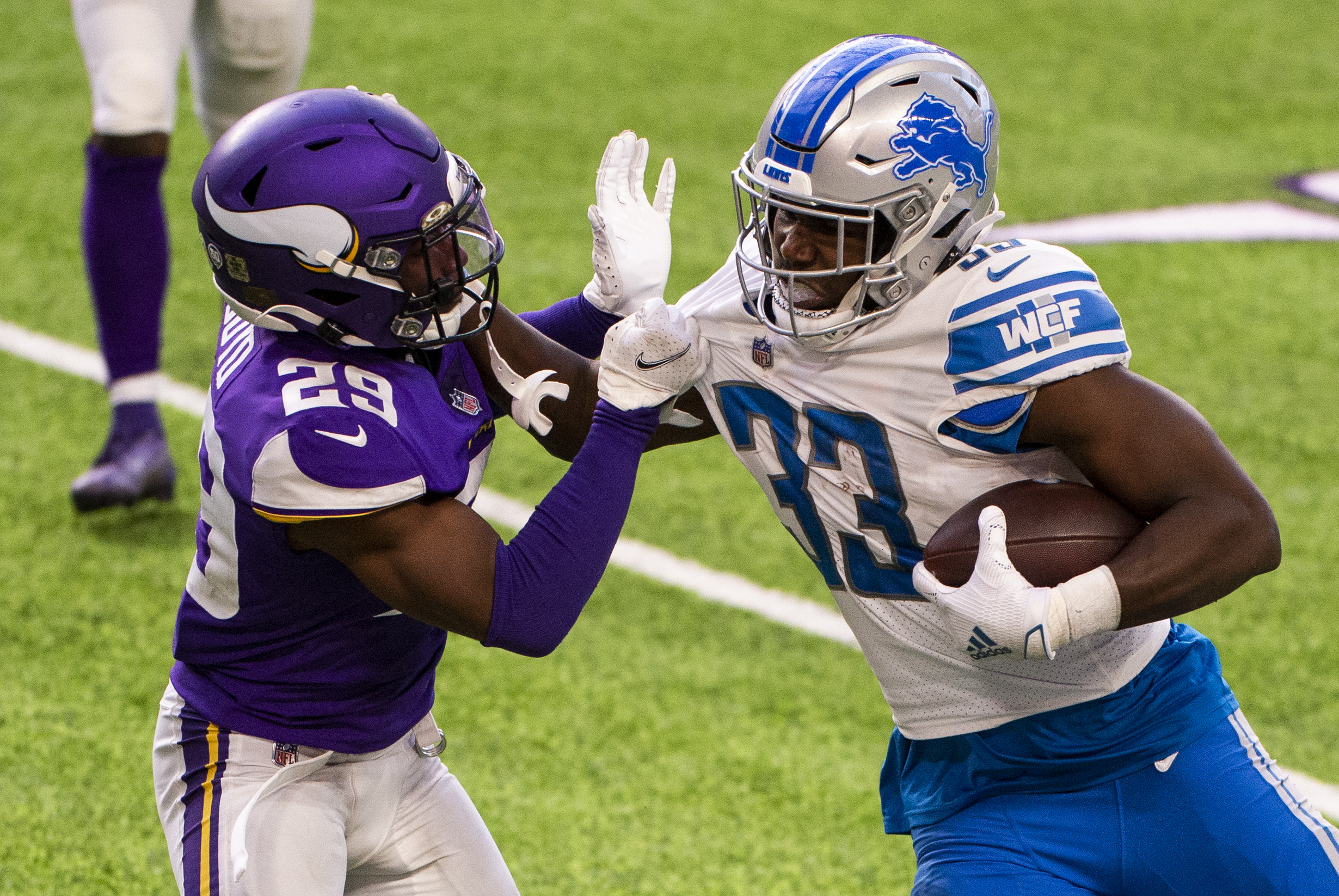 Detroit Lions tight end Marcus Pollard (81) sits on the bench