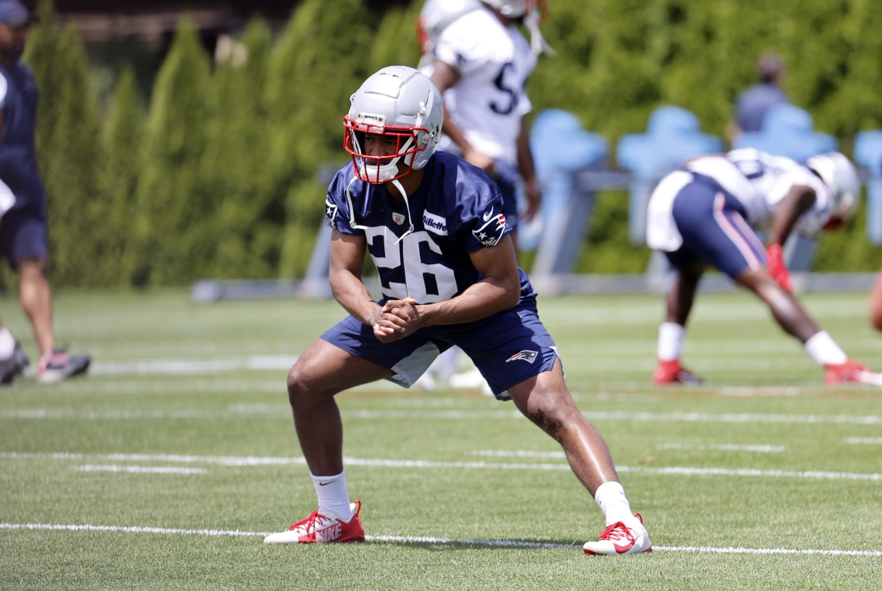 New England Patriots wide receiver Lil'Jordan Humphrey lays out to prevent  touchback on punt