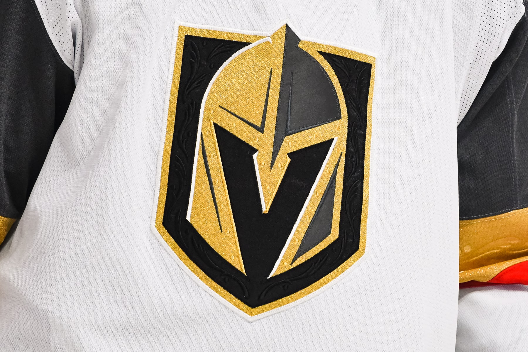 MONTREAL, QC - NOVEMBER 06: view of the Las Vegas Golden Knights logo on a jersey during the Las Vegas Golden Knights versus the Montreal Canadiens game on November 06, 2021, at Bell Centre in Montreal, QC (Photo by David Kirouac/Icon Sportswire via Getty Images)