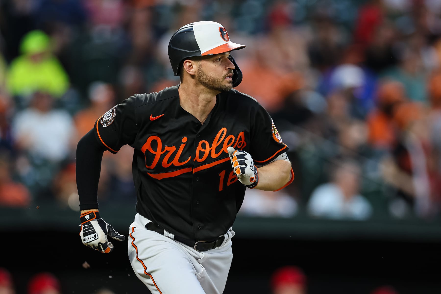 BALTIMORE, MD - JULY 08: Trey Mancini #16 of the Baltimore Orioles in action against the Los Angeles Angels during the third inning at Oriole Park at Camden Yards on July 8, 2022 in Baltimore, Maryland. (Photo by Scott Taetsch/Getty Images) BALTIMORE, MD - JULY 08: Trey Mancini #16 of the Baltimore Orioles in action against the Los Angeles Angels during the third inning at Oriole Park at Camden Yards on July 8, 2022 in Baltimore, Maryland. (Photo by Scott Taetsch/Getty Images)