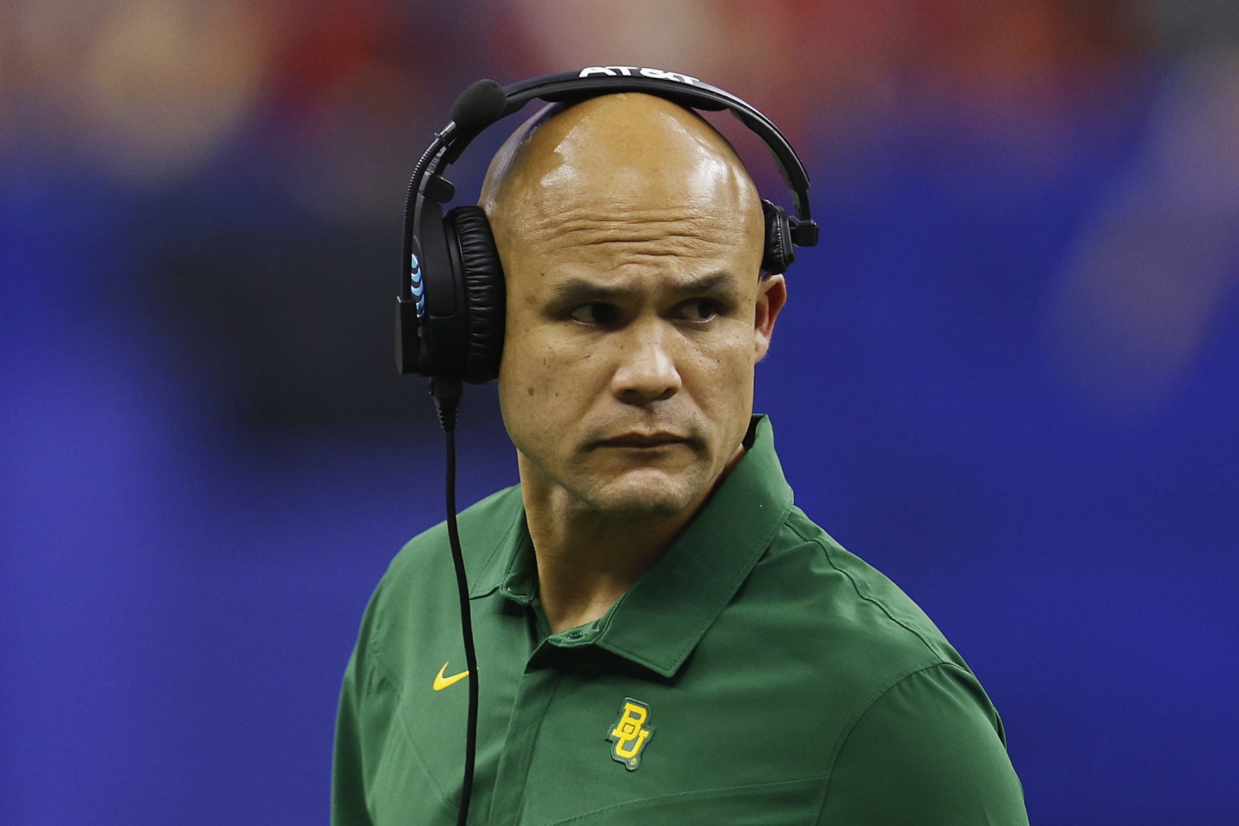 NEW ORLEANS, LOUISIANA - JANUARY 01: Head coach Dave Aranda of the Baylor Bears looks on against the Mississippi Rebels during the third quarter in the Allstate Sugar Bowl at Caesars Superdome on January 01, 2022 in New Orleans, Louisiana. (Photo by Chris Graythen/Getty Images)