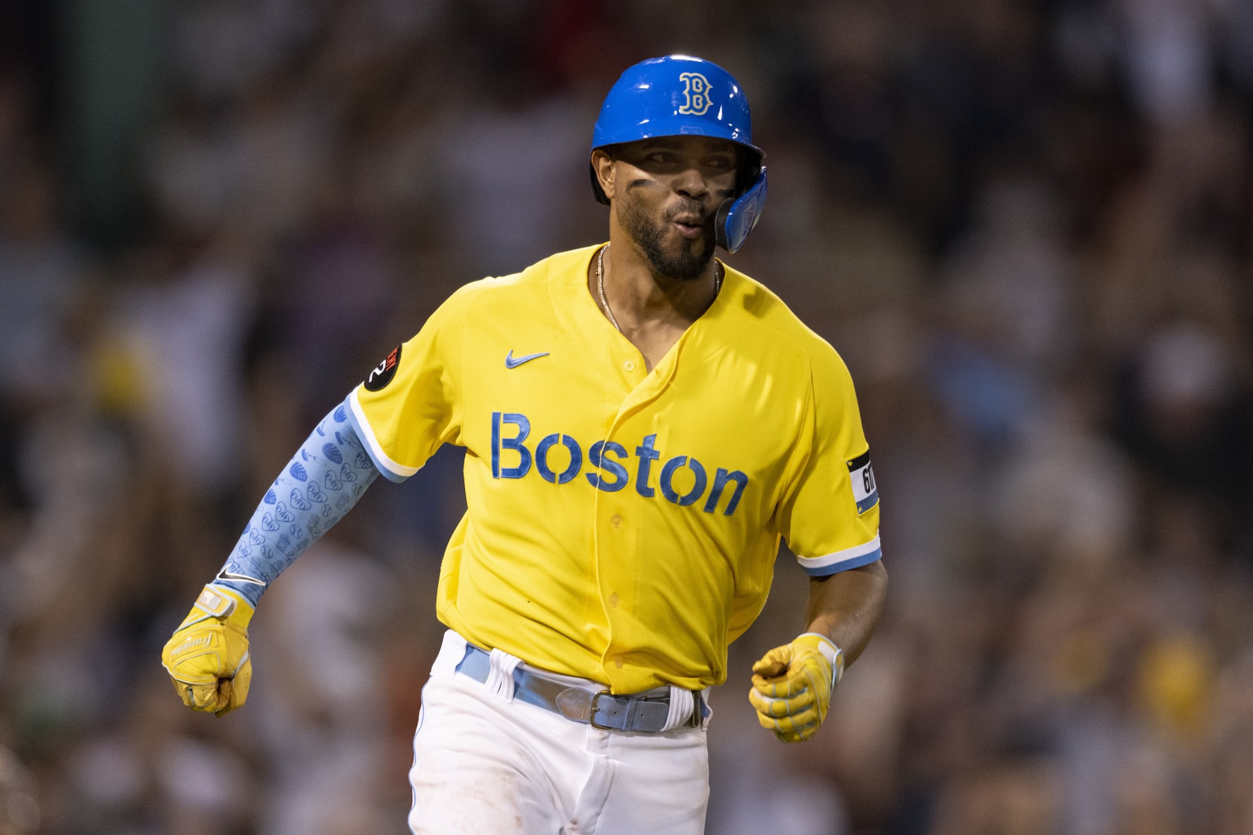 Red Sox Unveil Blue And Yellow Boston Marathon Jerseys With