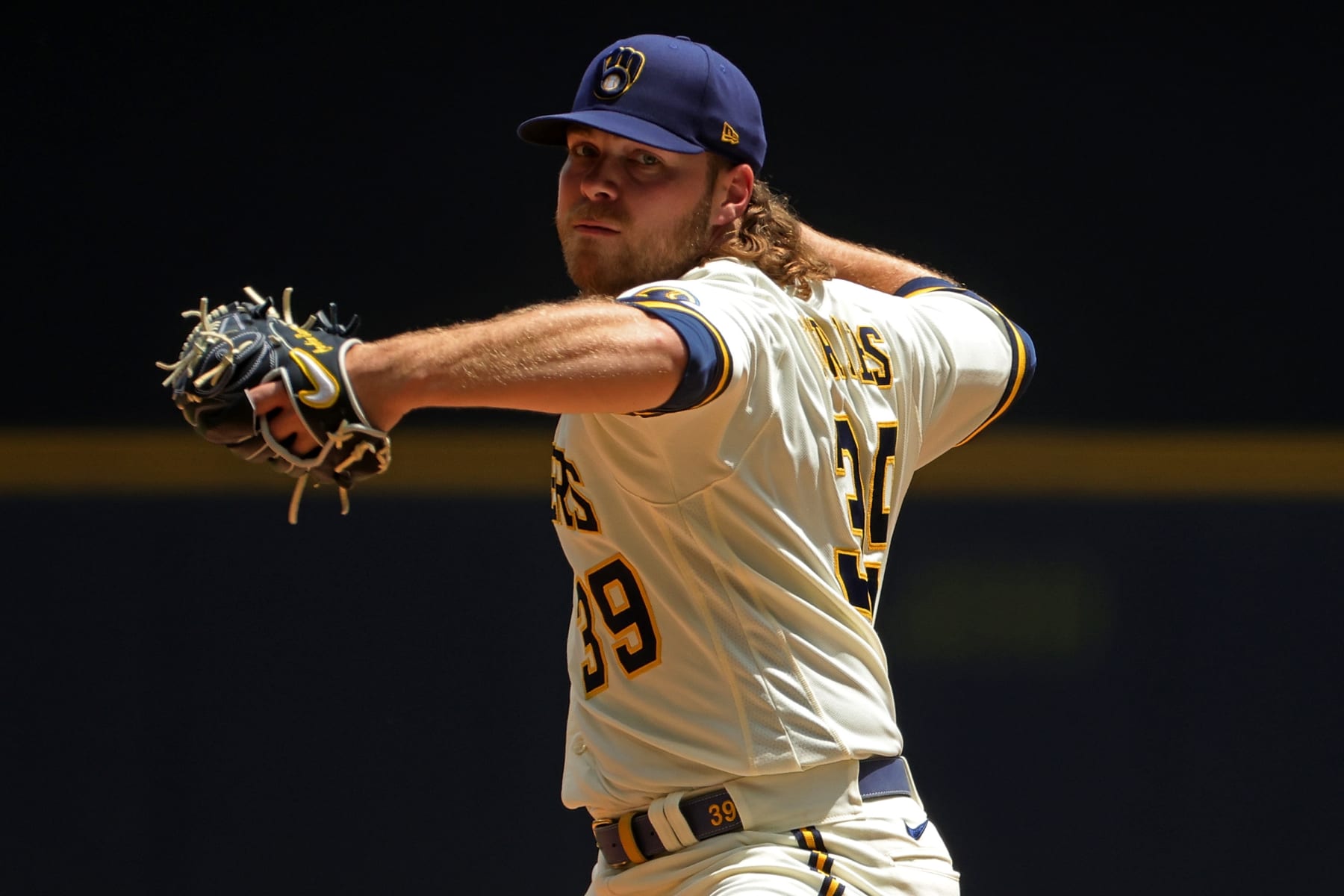 MILWAUKEE, WISCONSIN - JULY 06: Corbin Burnes #39 of the Milwaukee Brewers throws a pitch during the second inning against the Chicago Cubs at American Family Field on July 06, 2022 in Milwaukee, Wisconsin. (Photo by Stacy Revere/Getty Images)