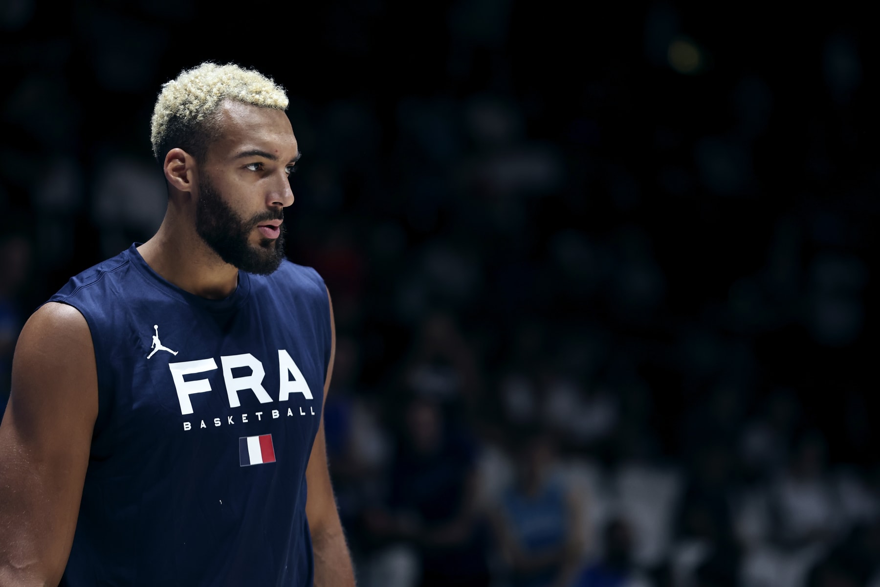 BOLOGNA, ITALY - AUGUST 12: Rudy Gobert #27 of France looks on prior to the basketball International Friendly match between Italy and France at Unipol Arena on August 12, 2022 in Bologna, Italy. (Photo by Giuseppe Cottini/Getty Images) BOLOGNA, ITALY - AUGUST 12: Rudy Gobert #27 of France looks on prior to the basketball International Friendly match between Italy and France at Unipol Arena on August 12, 2022 in Bologna, Italy. (Photo by Giuseppe Cottini/Getty Images)