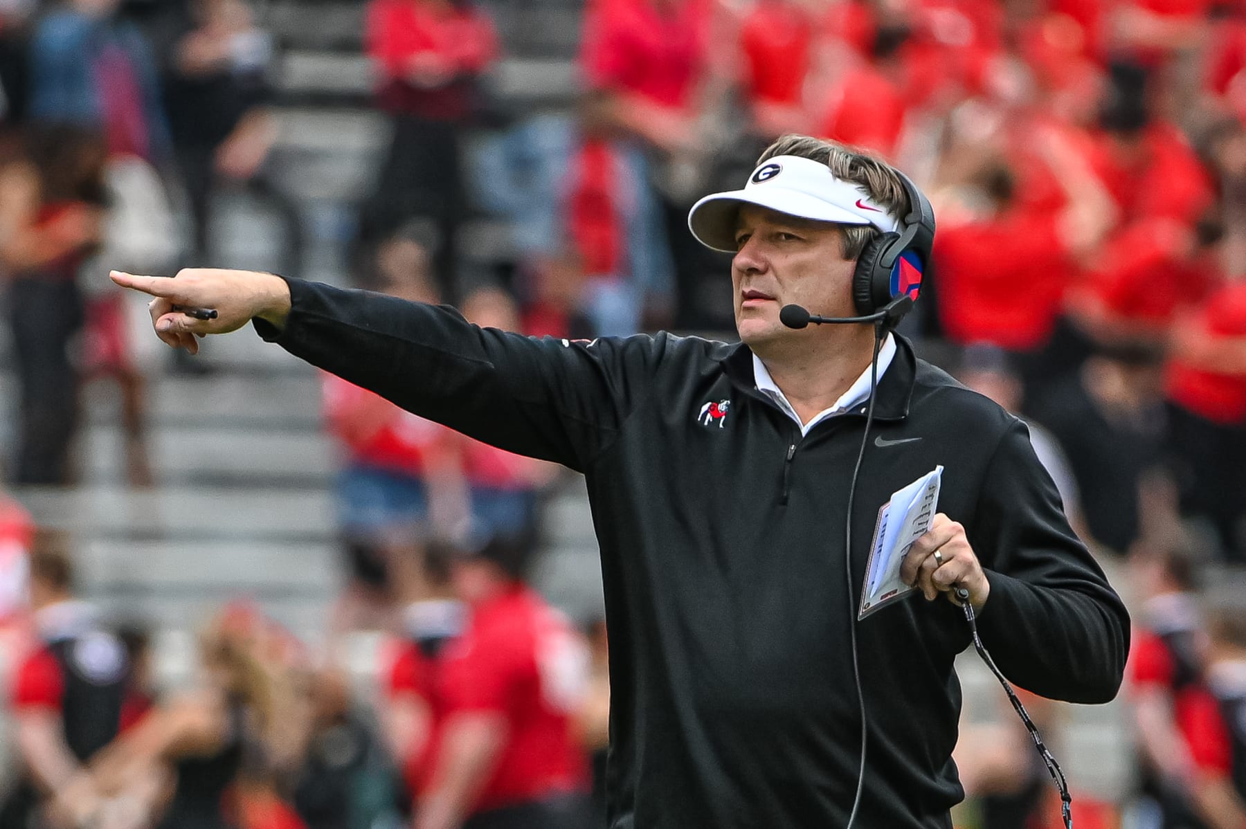 ATHENS, GA - APRIL 16: Georgia Bulldogs Head Coach Kirby Smart during the G-Day intrasquad spring game on April 16, 2022 at Sanford Stadium in Athens, GA. (Photo by John Adams/Icon Sportswire via Getty Images)