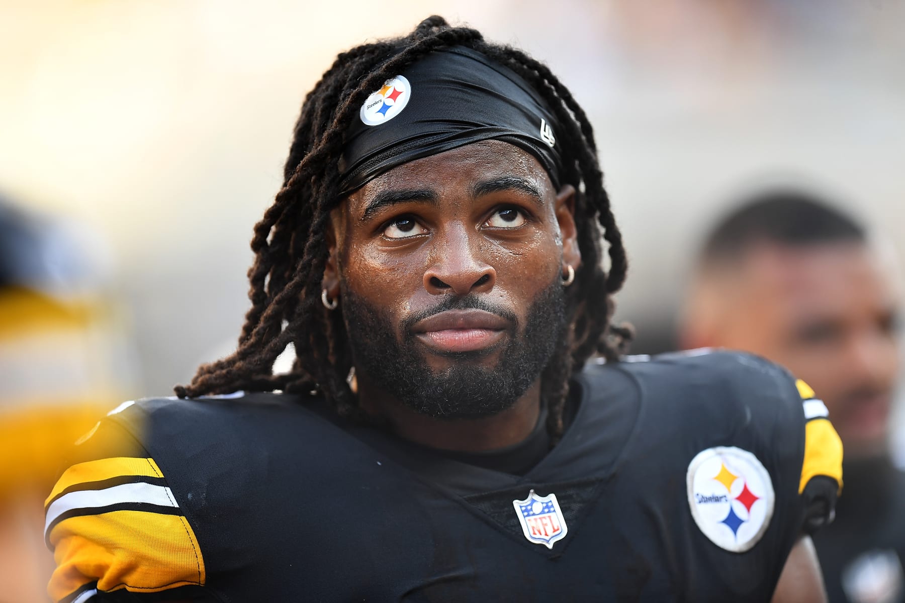 Pittsburgh Steelers running back Najee Harris looks on during the News  Photo - Getty Images