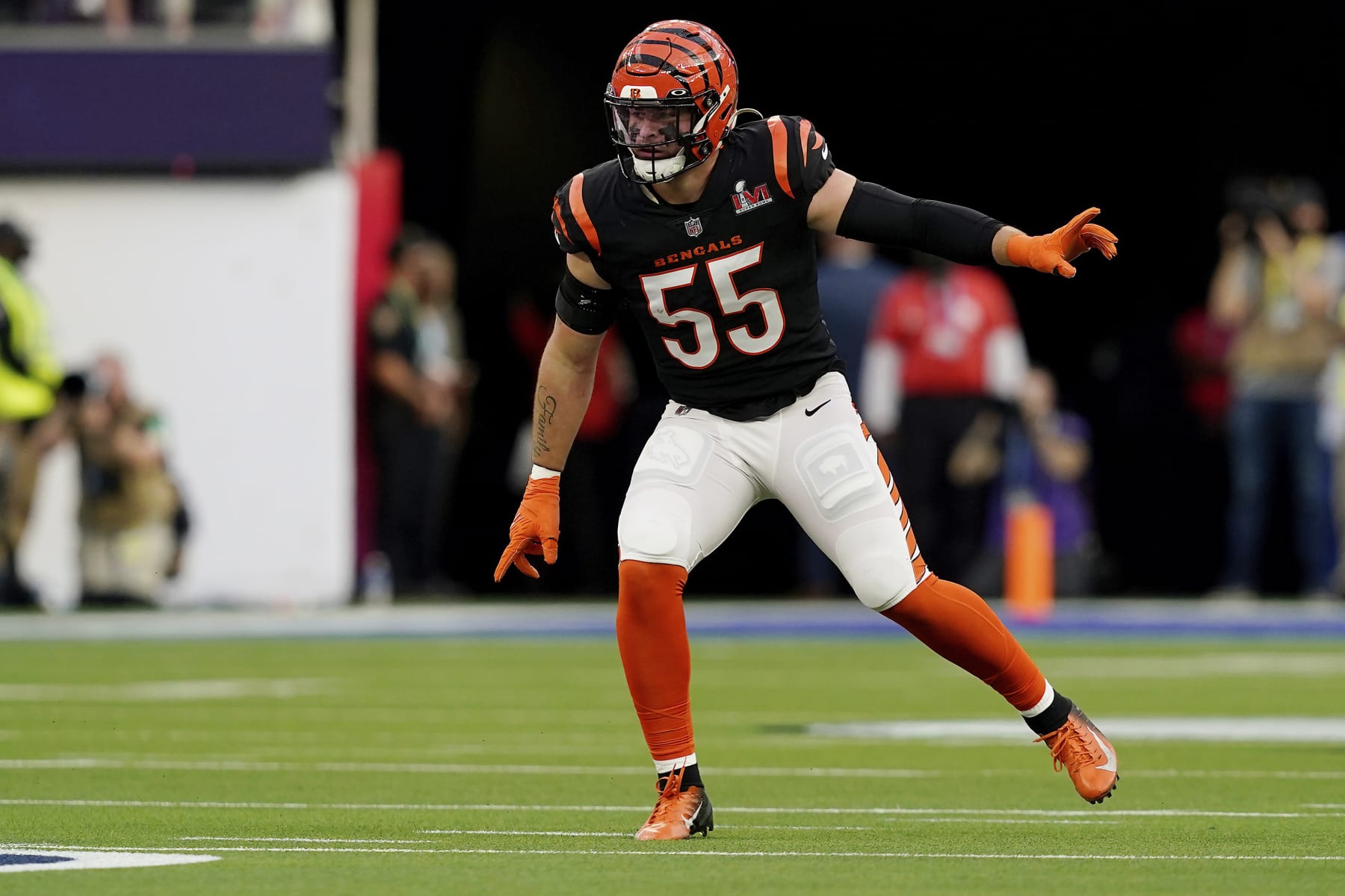 November 3, 2021, East Rutherford, New Jersey, USA: Cincinnati Bengals  linebacker Logan Wilson (55)