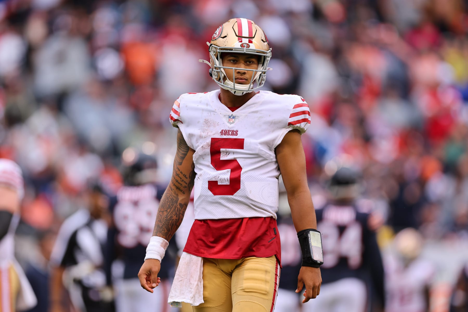 San Francisco 49ers OC Mike McDaniel happy with Trey Lance development