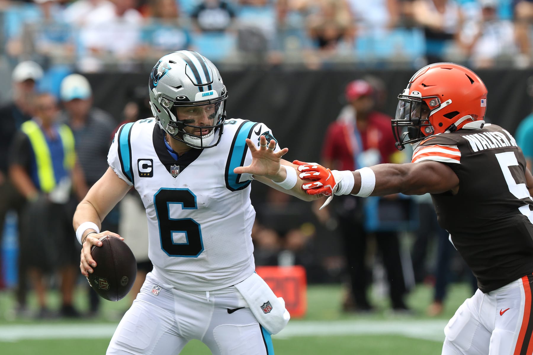 CAROLINA PANTHERS: Goals for Mayfield: Stay aggressive, avoid miscues