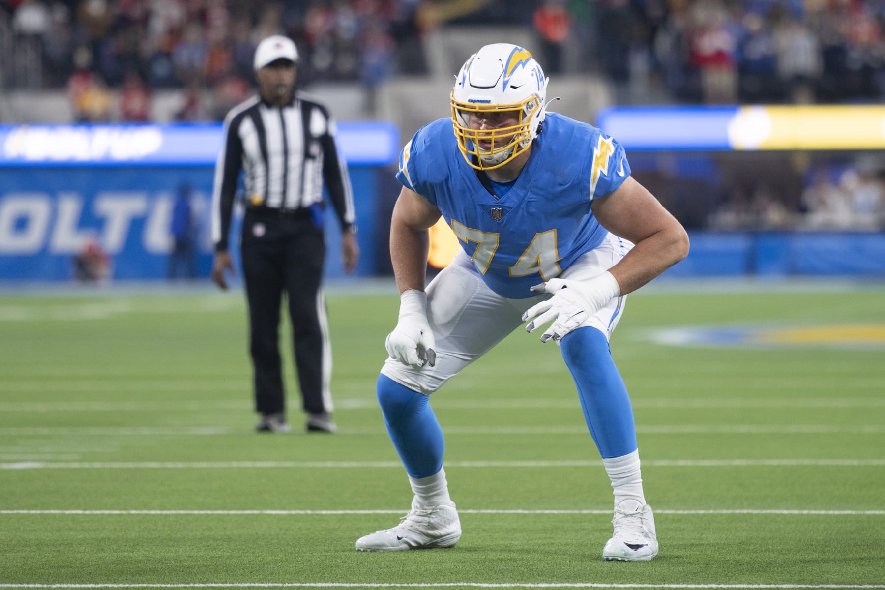 Detroit Lions defensive end Aidan Hutchinson (97) pursues a play against  the Detroit Lions against the Buffalo Bills during an NFL football game,  Thursday, Nov. 24, 2022, in Detroit. (AP Photo/Rick Osentoski