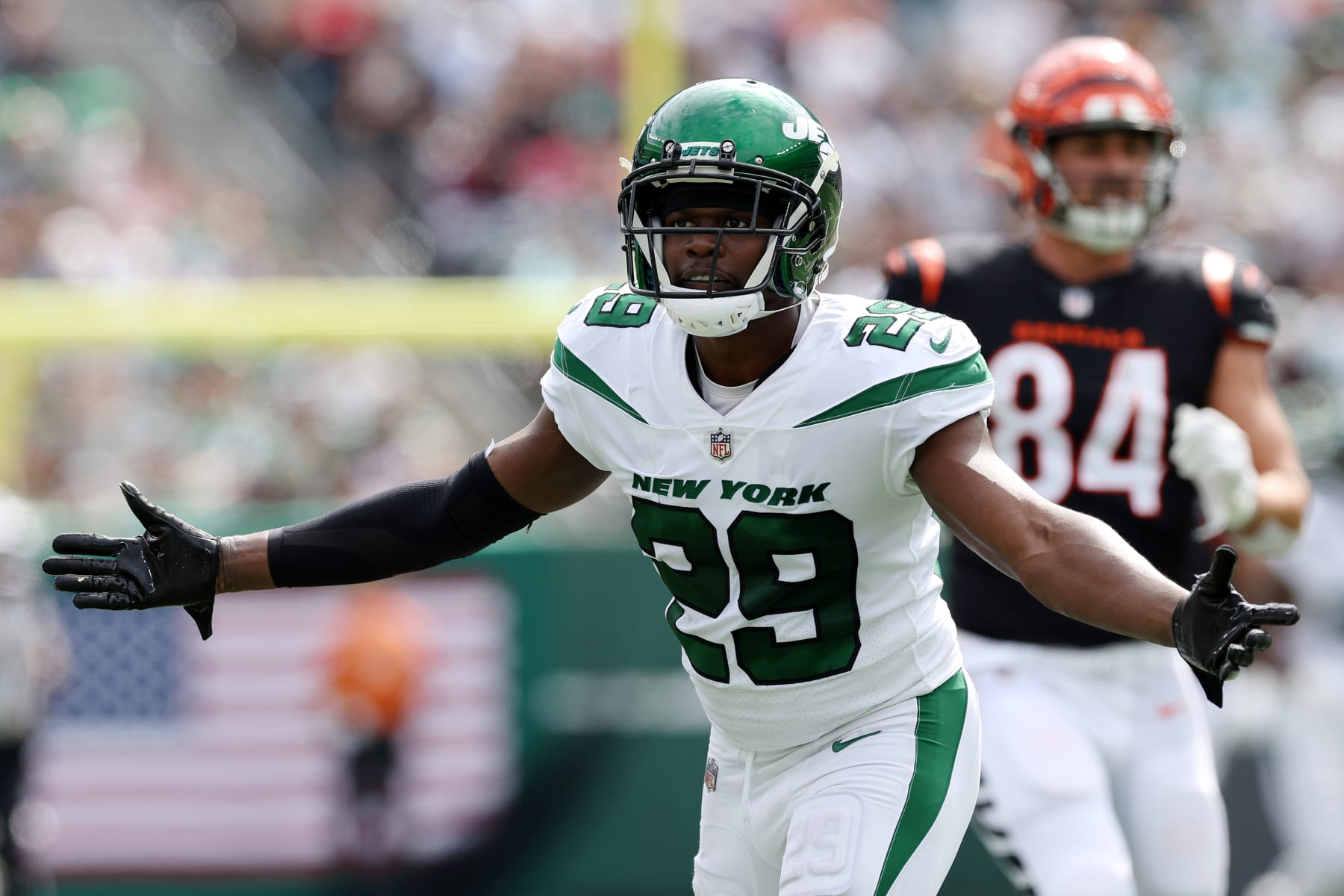 New York Jets safety Jamal Adams models the New York Jets Stealth News  Photo - Getty Images