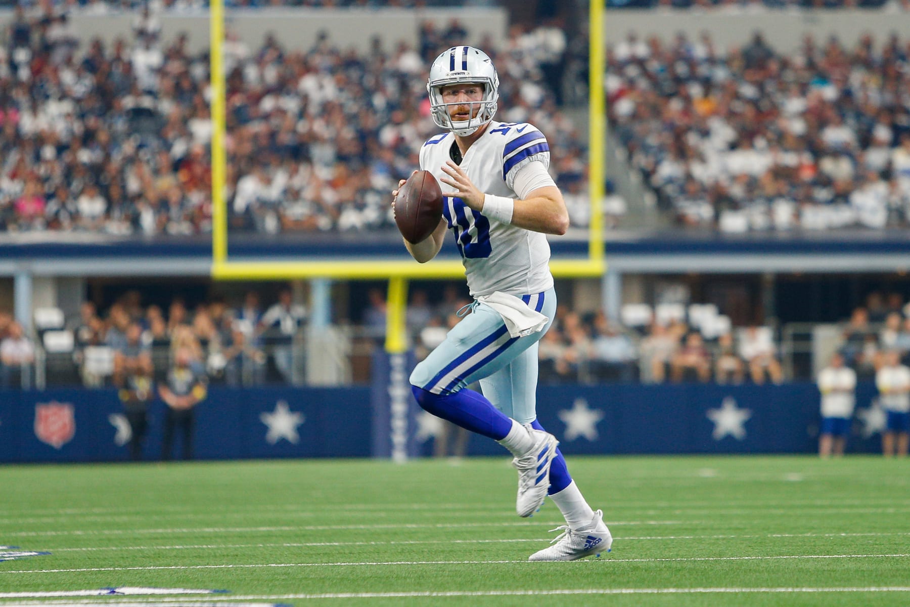 Dallas Cowboys wide receiver Michael Gallup (13) runs a pass route during  an NFL football game against the New York Giants on Thursday, November 24,  2022, in Arlington, Texas. (AP Photo/Matt Patterson